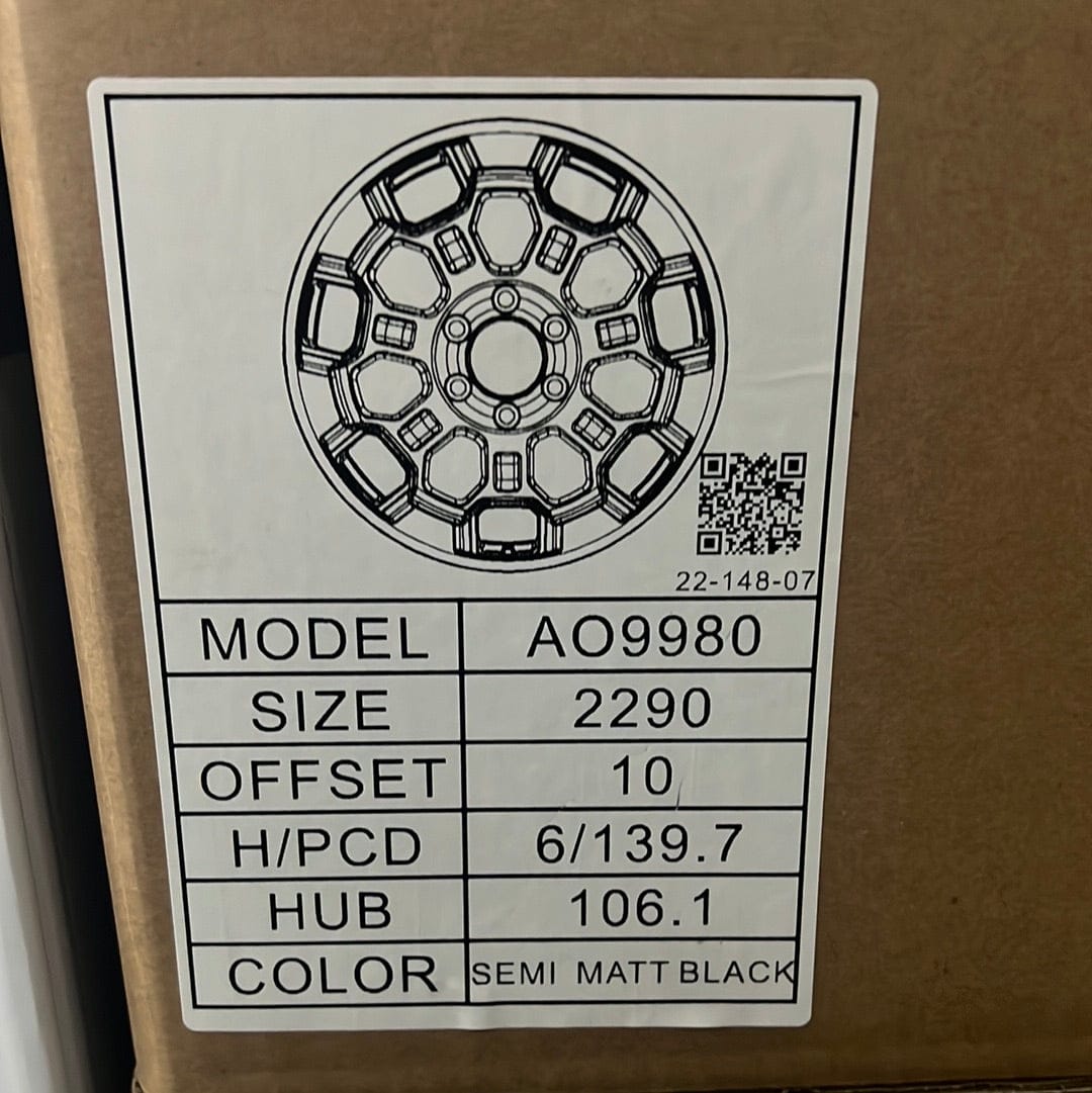 TRD 2022 AO9980 OFF ROAD 22X9 6X5.5 - @SEMI MATTE BLACK - Gun Hill Tire House (WTW - WHOLESALE TIRES & WHEELS)