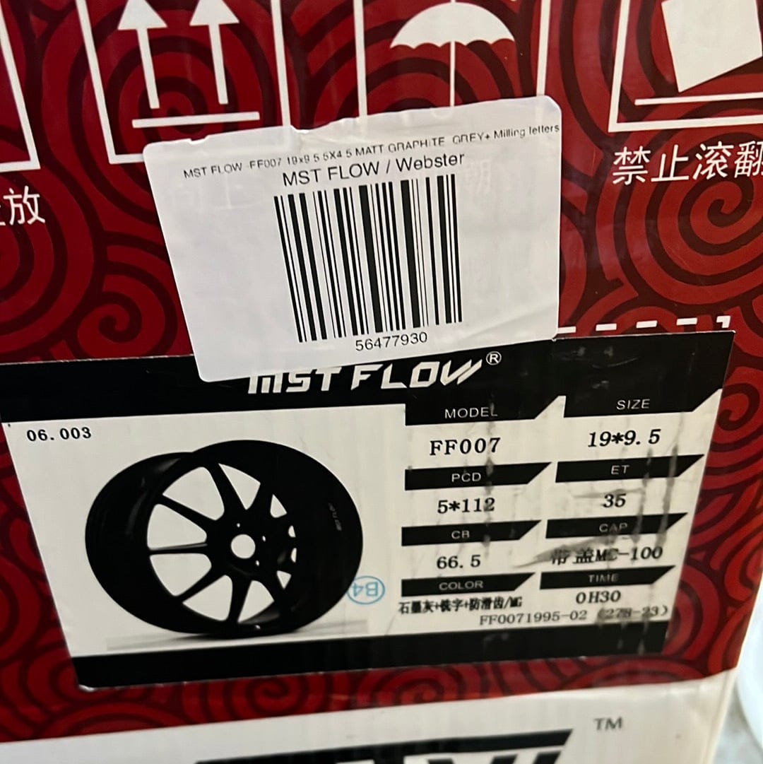 MST FLOW - FF007 19x9.5 5X112 MATT GRAPHITE GREY+ Milling letters - Gun Hill Tire House (WTW - WHOLESALE TIRES & WHEELS)