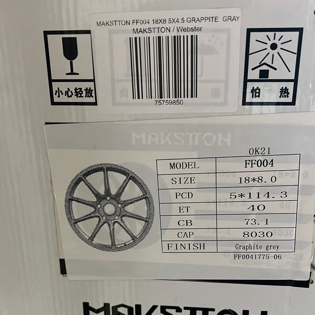 MAKSTTON FF004 18X8 5X4.5 GRAPPITE GRAY - Gun Hill Tire House (WTW - WHOLESALE TIRES & WHEELS)