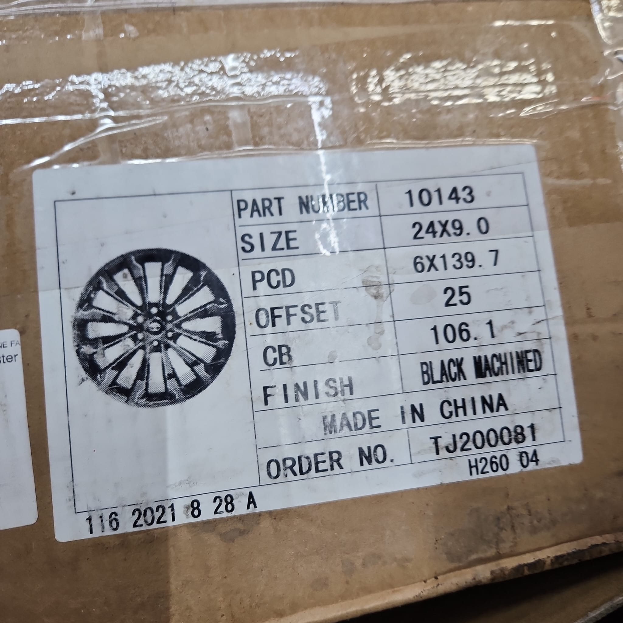 WEOE - TOY 10143 NEW PRADO 24X9 6X139.7 MACHINE FACE GLOSS BLACK - Gun Hill Tire House (WTW - WHOLESALE TIRES & WHEELS)