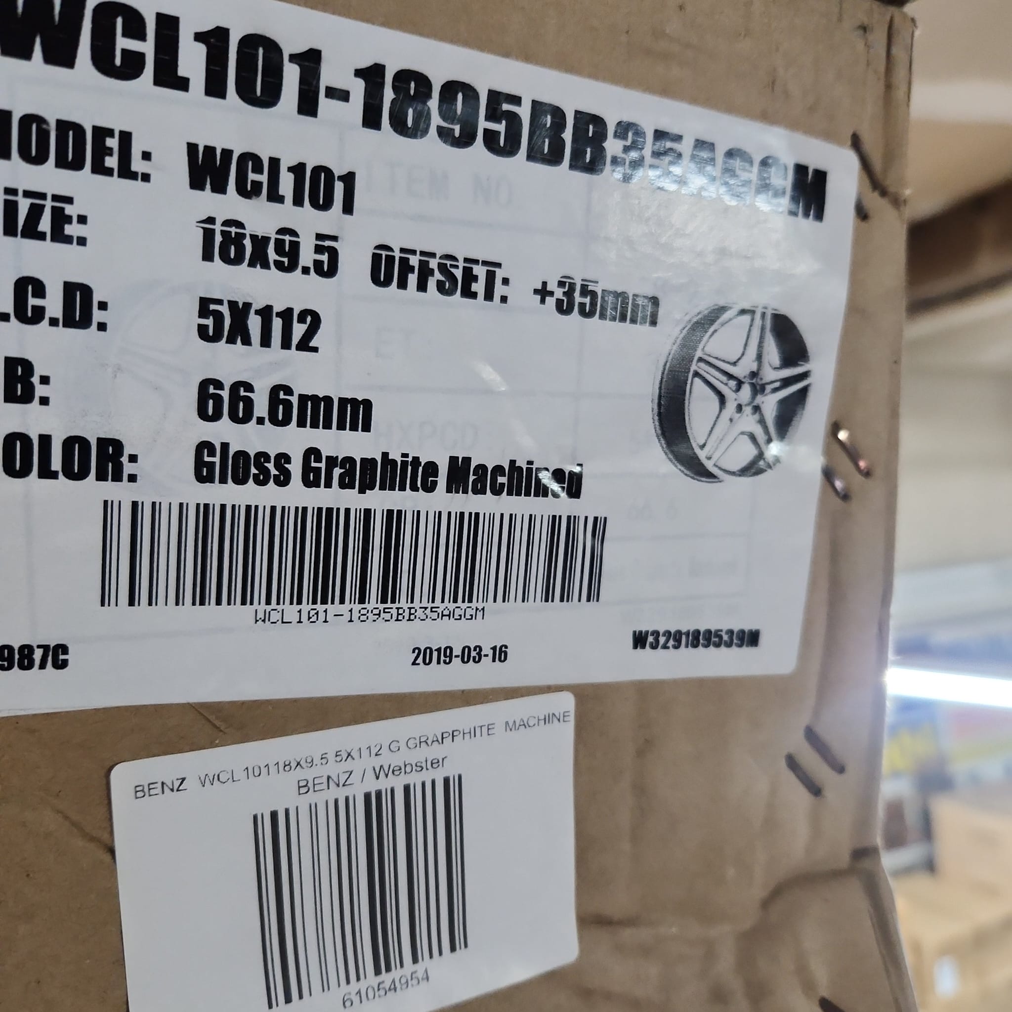 WCL101 WHEELS 18X9.5 5X112 G GRAPPHITE MACHINE - Gun Hill Tire House (WTW - WHOLESALE TIRES & WHEELS)