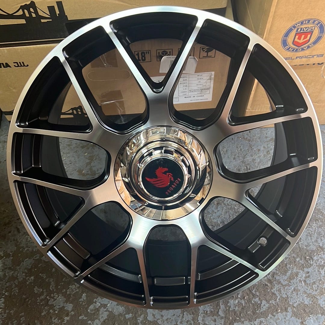 PEGASUS AM607 17X8 5X105 BLACK MACHINE FACE - Gun Hill Tire House (WTW - WHOLESALE TIRES & WHEELS)