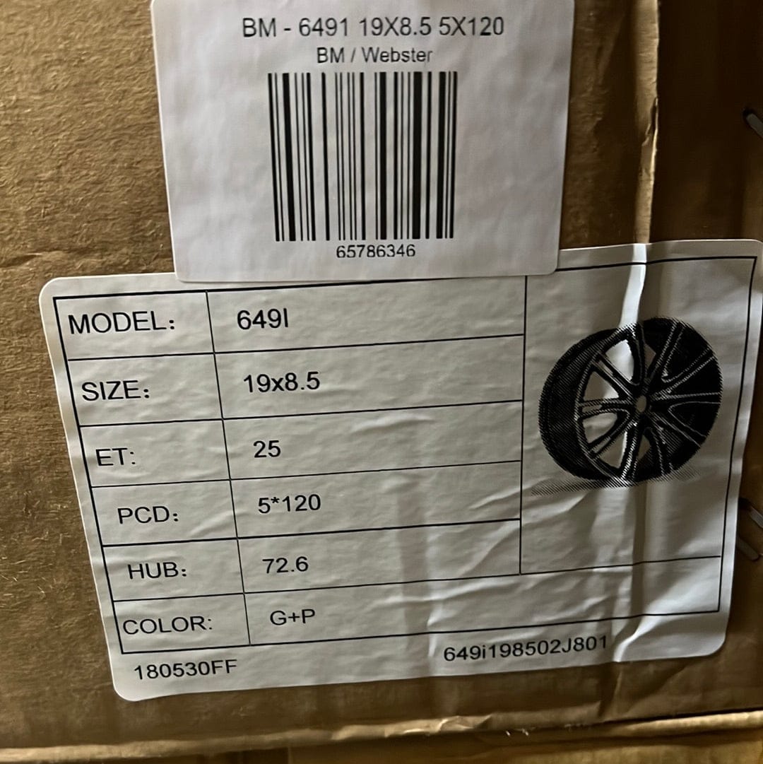 WHEELS - 6491 19X8.5 5X120 - Gun Hill Tire House (WTW - WHOLESALE TIRES & WHEELS)