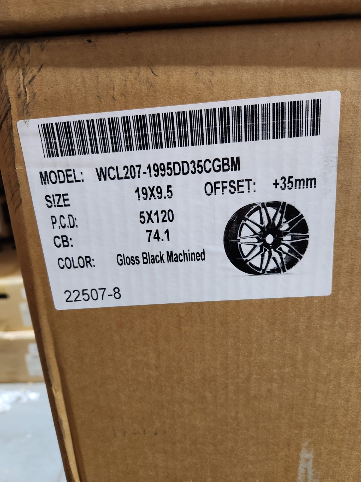 WCL207 WHEELS OE - 22507 - 4 418M STYLE 19X9.5 5X120 PIANO BLACK MACHINE FACE - Gun Hill Tire House (WTW - WHOLESALE TIRES & WHEELS)