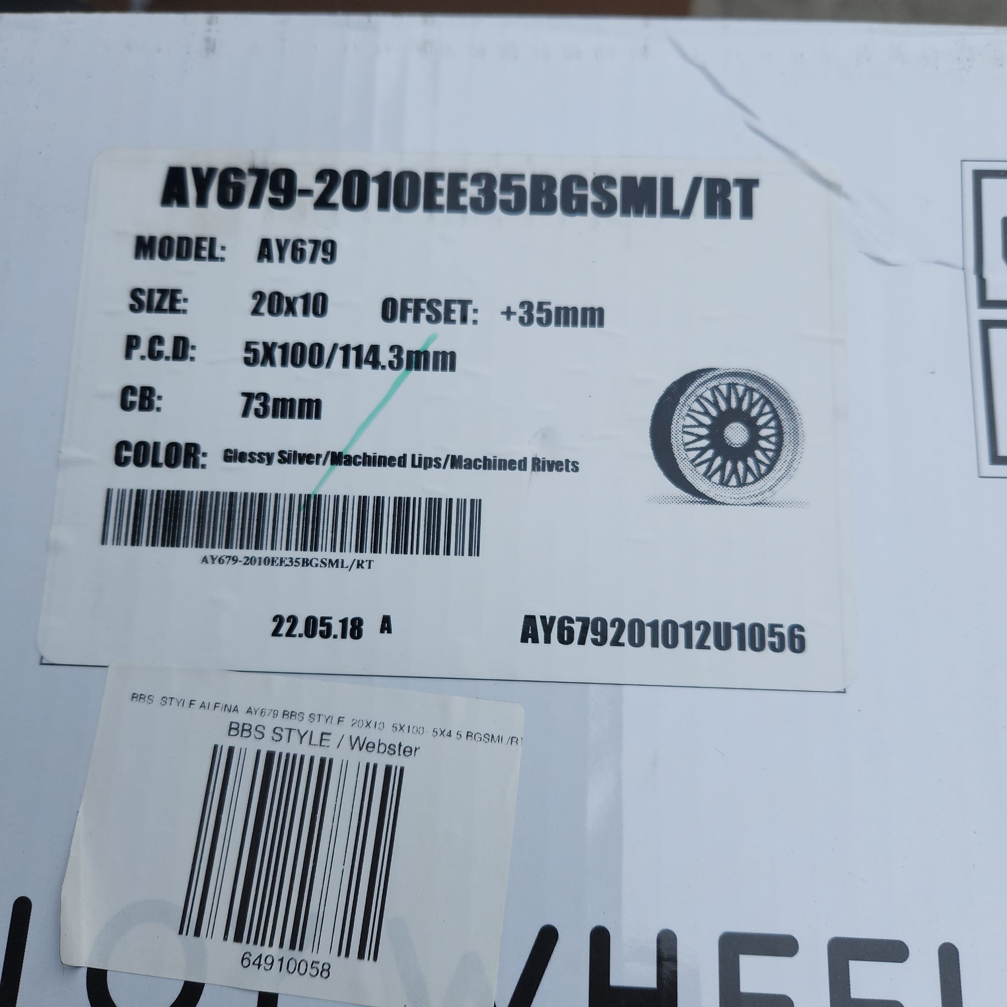 ALFINA AY679 20X10 5X100 - 5X4.5 BGSML/RT - Gun Hill Tire House (WTW - WHOLESALE TIRES & WHEELS)