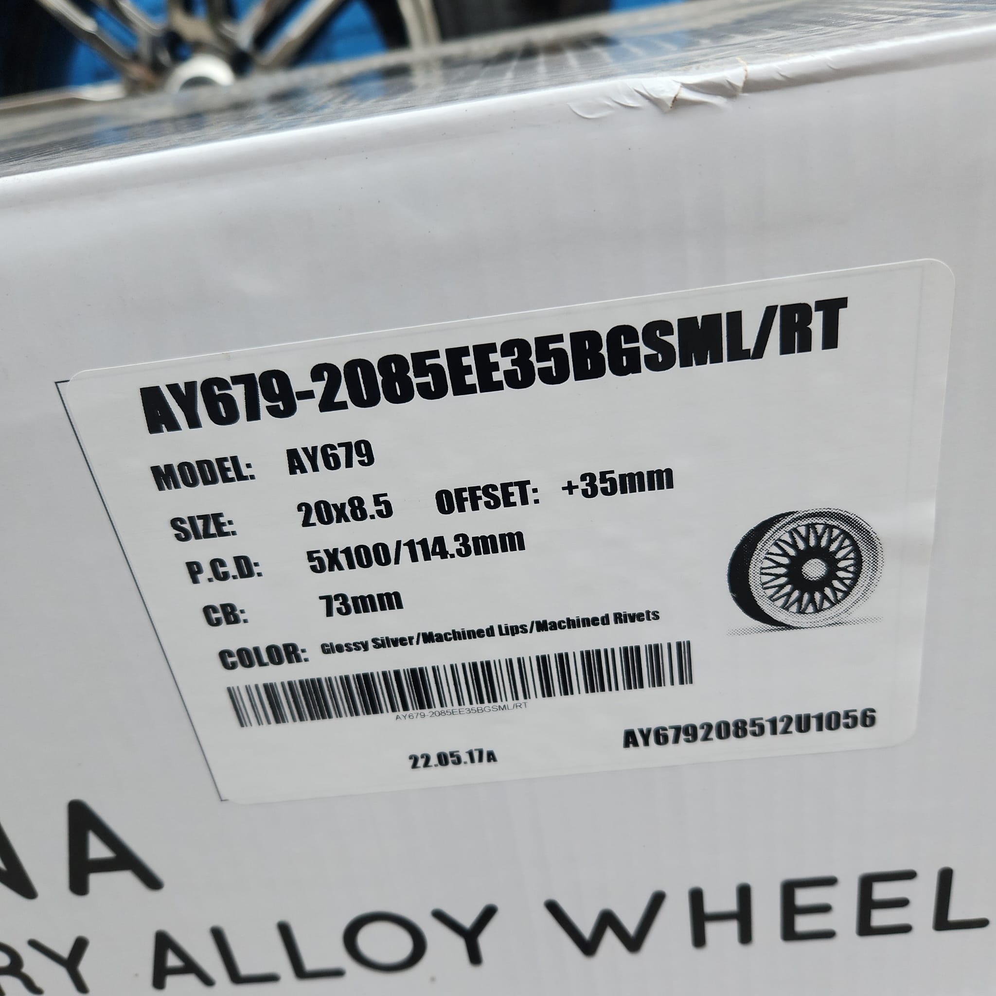 ALFINA AY679 20X8.5 5X100 - 5X4.5 SILVER ML/RT - Gun Hill Tire House (WTW - WHOLESALE TIRES & WHEELS)