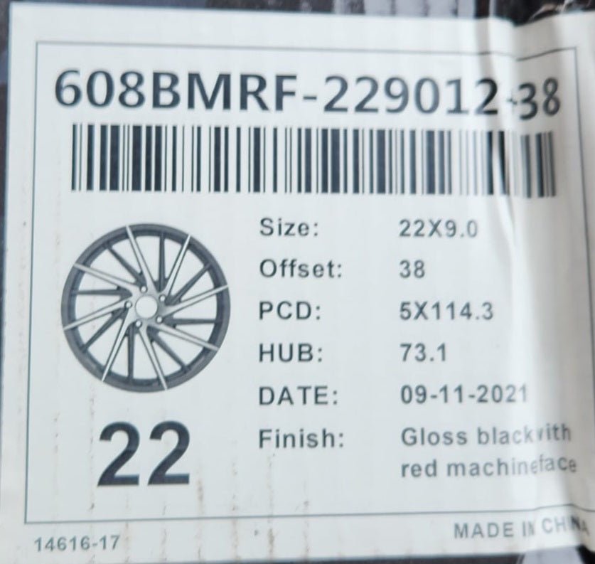 IMPACT RACING 608 22X9 5X114.3 - GLOSS BLACK WITH RED FACE - Gun Hill Tire House (WTW - WHOLESALE TIRES & WHEELS)