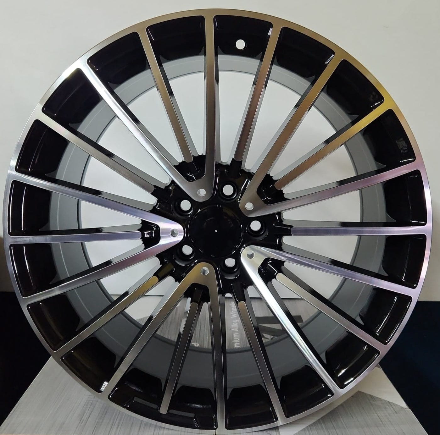 W812 19X9.5 5X112 BLACK MACHINED FACE - Gun Hill Tire House (WTW - WHOLESALE TIRES & WHEELS)