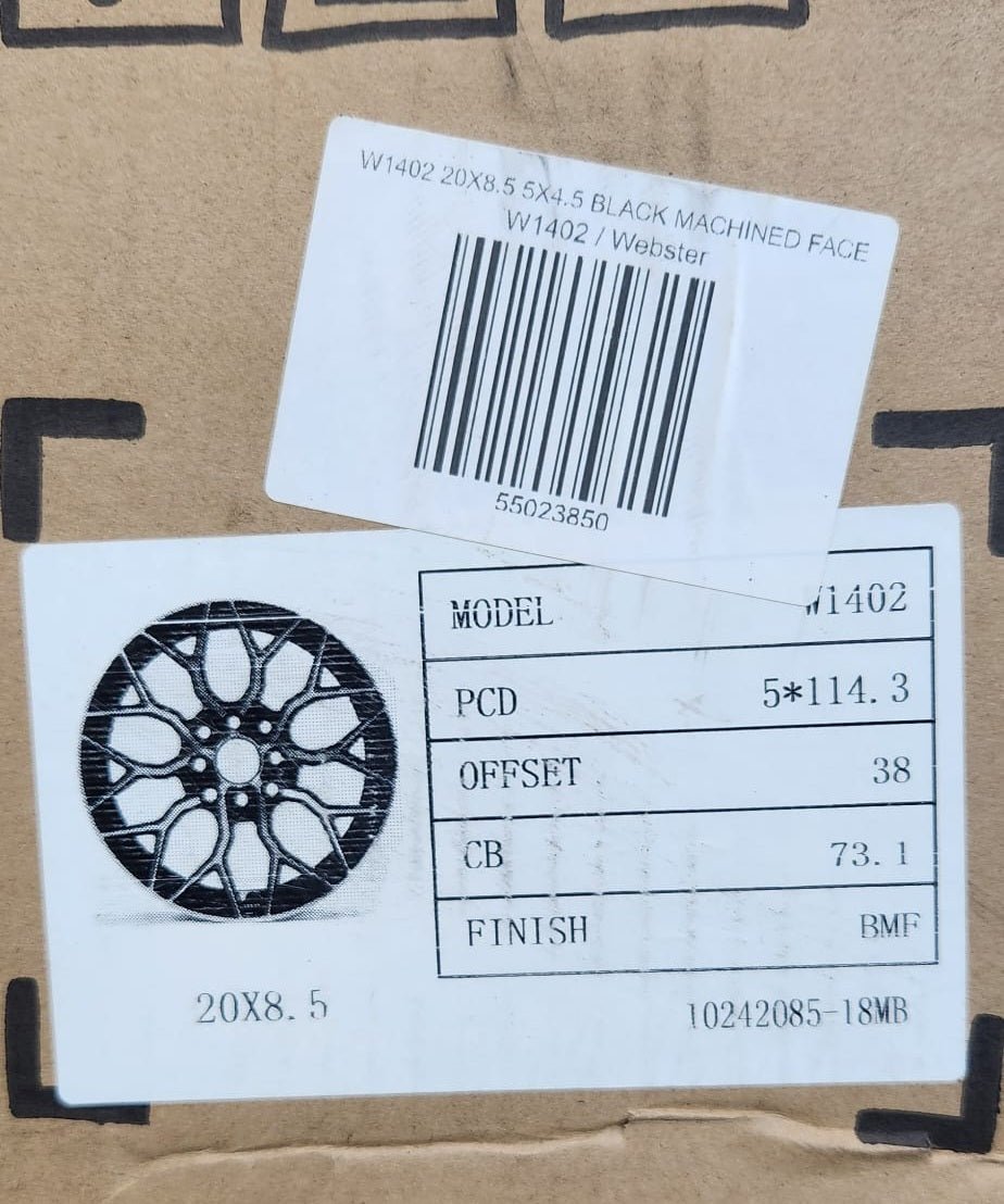 W1402 20X8.5 5X4.5 BLACK MACHINED FACE - Gun Hill Tire House (WTW - WHOLESALE TIRES & WHEELS)