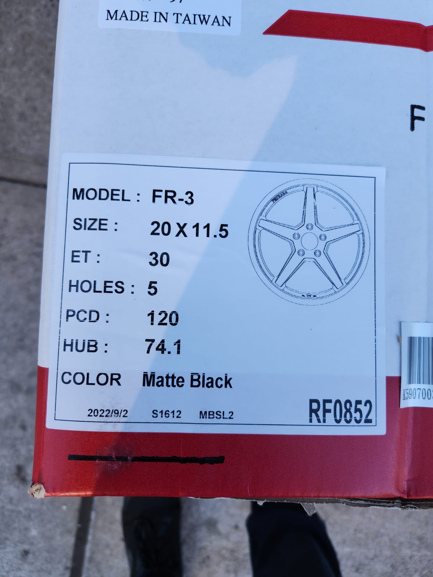 FERRADA FR3 20x11.5 5x120 ET30 CB 74.1mm MATTE BLACK GLOSS BLACK LIP - Gun Hill Tire House (WTW - WHOLESALE TIRES & WHEELS)