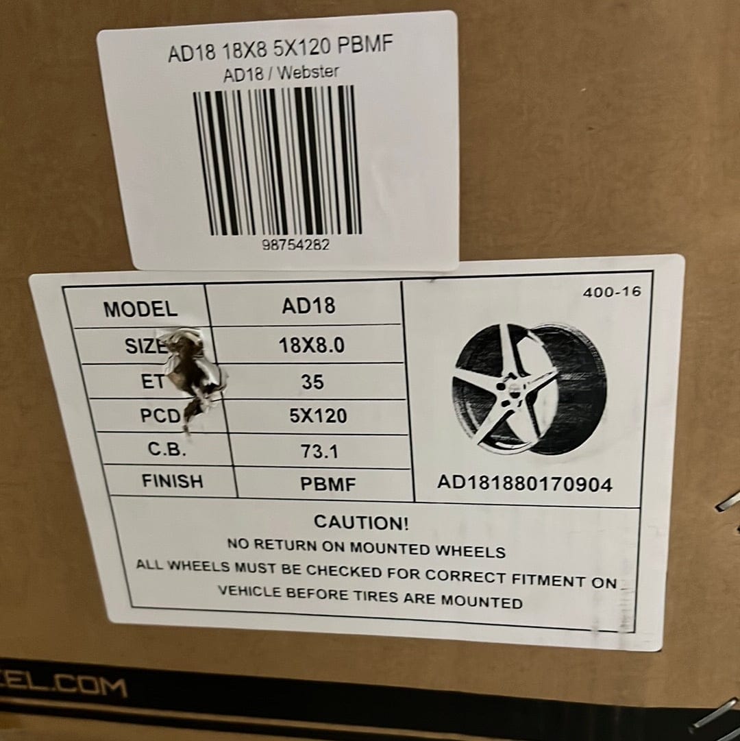 AD18 18X8 5X120 PBMF - Gun Hill Tire House (WTW - WHOLESALE TIRES & WHEELS)