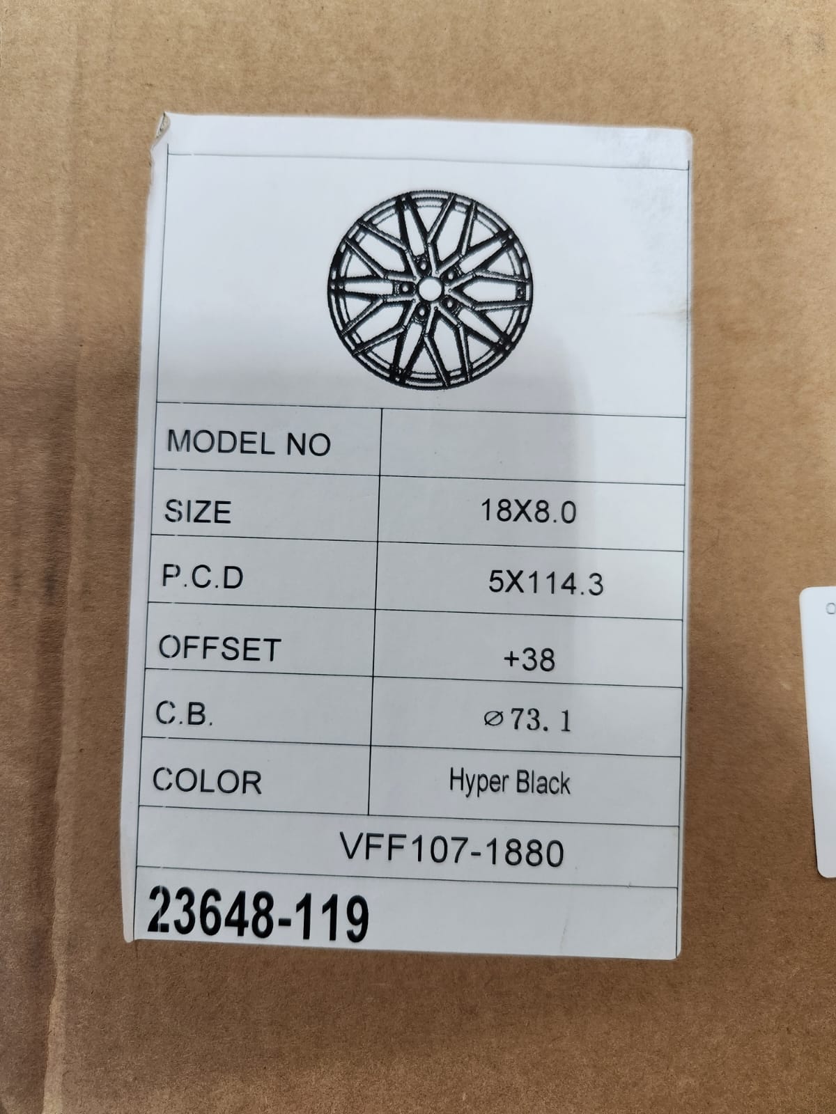 OE - 0319 HF - 2 REP 18X8.0 5X114.3 HYPER BLACK - Gun Hill Tire House (WTW - WHOLESALE TIRES & WHEELS)