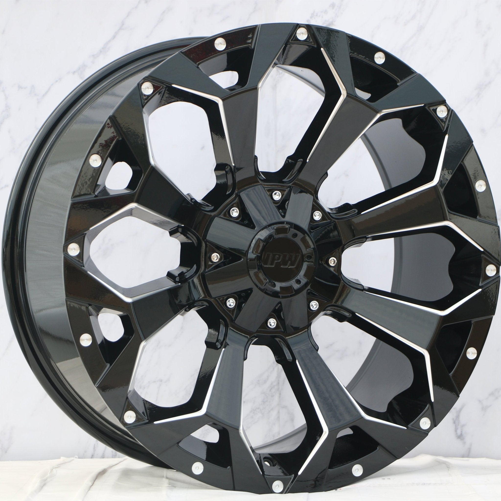 W950 1670 Gloss Black Milled 22x10 ET0 5x127/114.3 CB71.6 - Gun Hill Tire House (WTW - WHOLESALE TIRES & WHEELS)