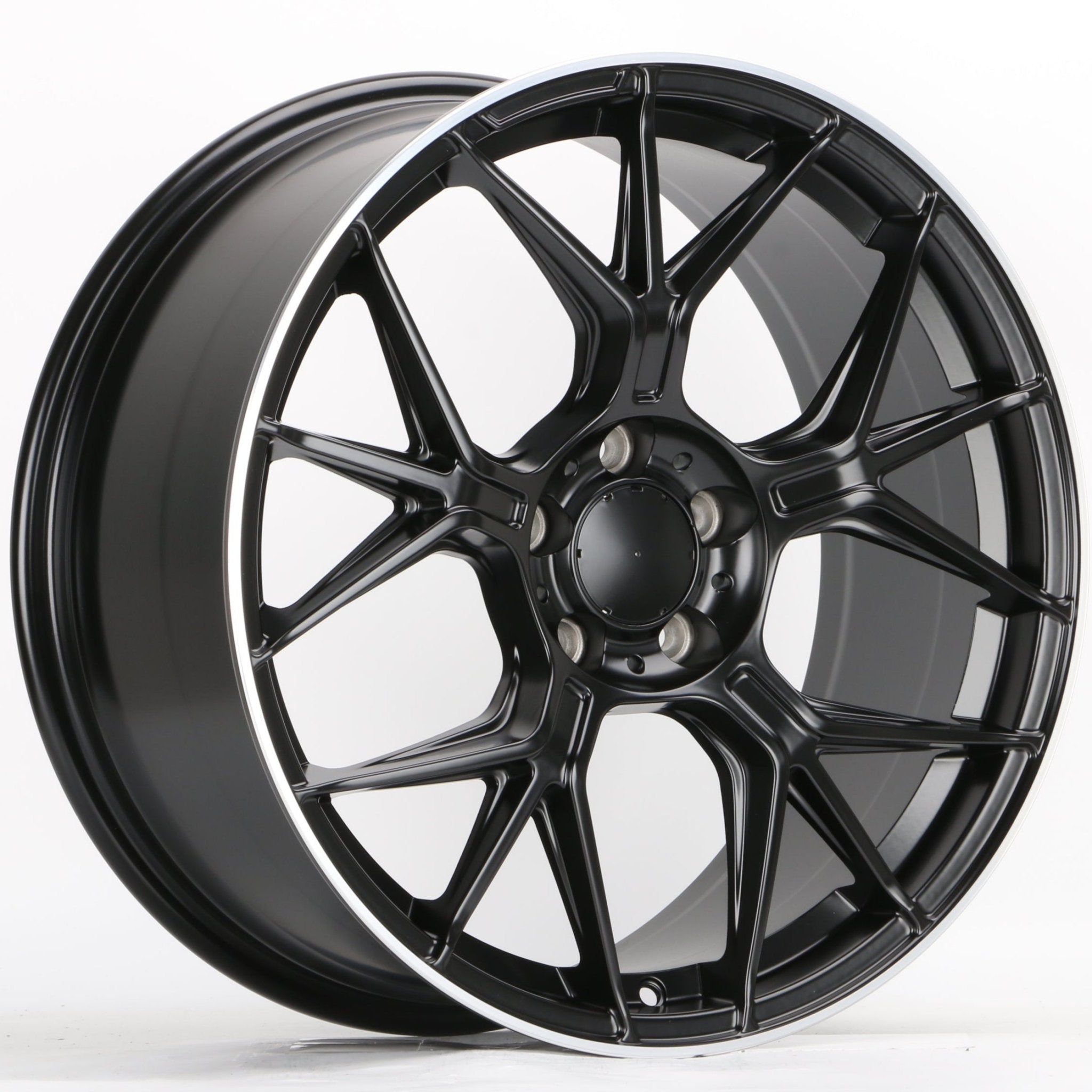 W871 iV - 622 Satin Black Machined Lip 19x8.5 ET42 5x112 CB66.6 - Gun Hill Tire House (WTW - WHOLESALE TIRES & WHEELS)