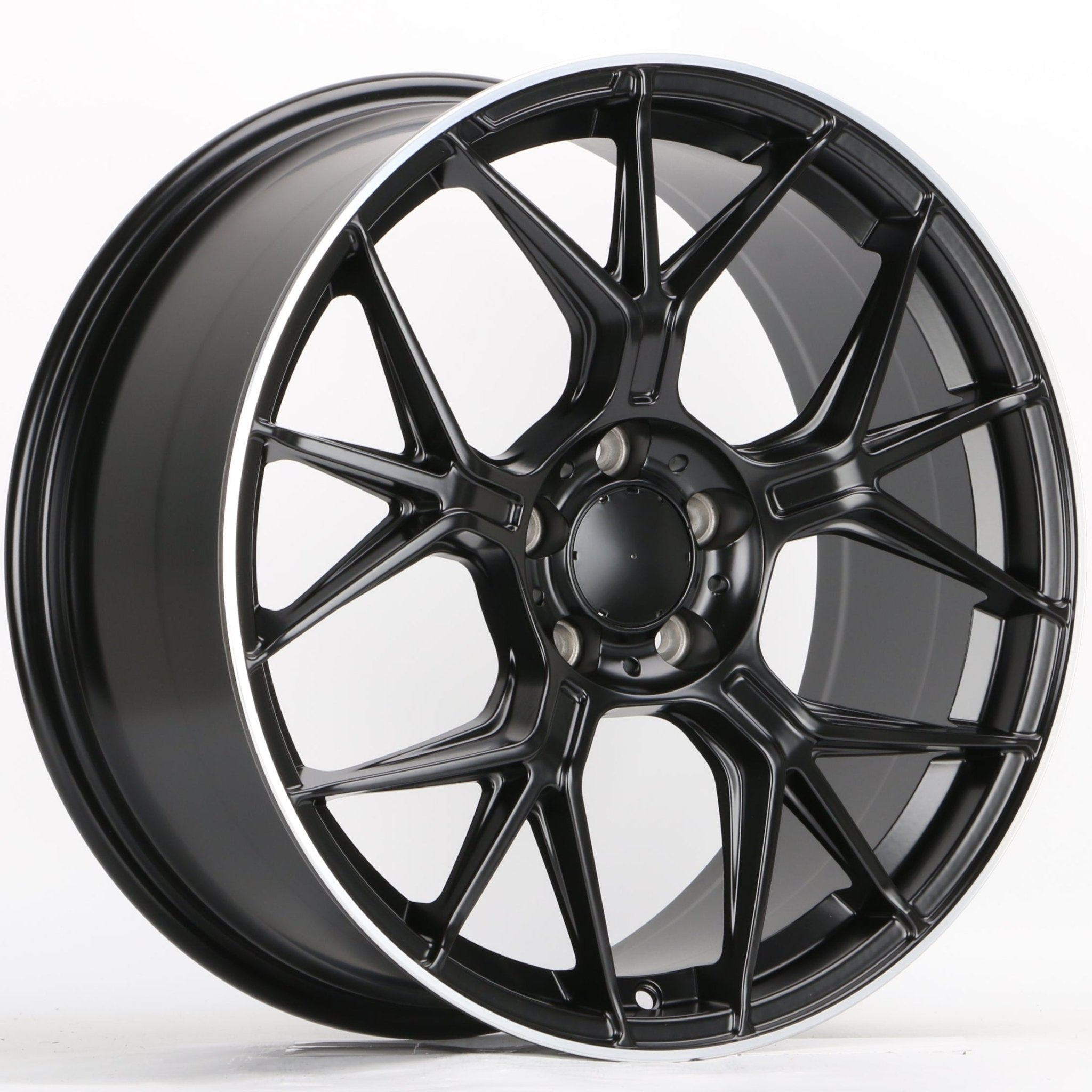 W871 8129 Satin Black Machined Lip 19x9.0 ET42 5x112 CB66.6 - Gun Hill Tire House (WTW - WHOLESALE TIRES & WHEELS)
