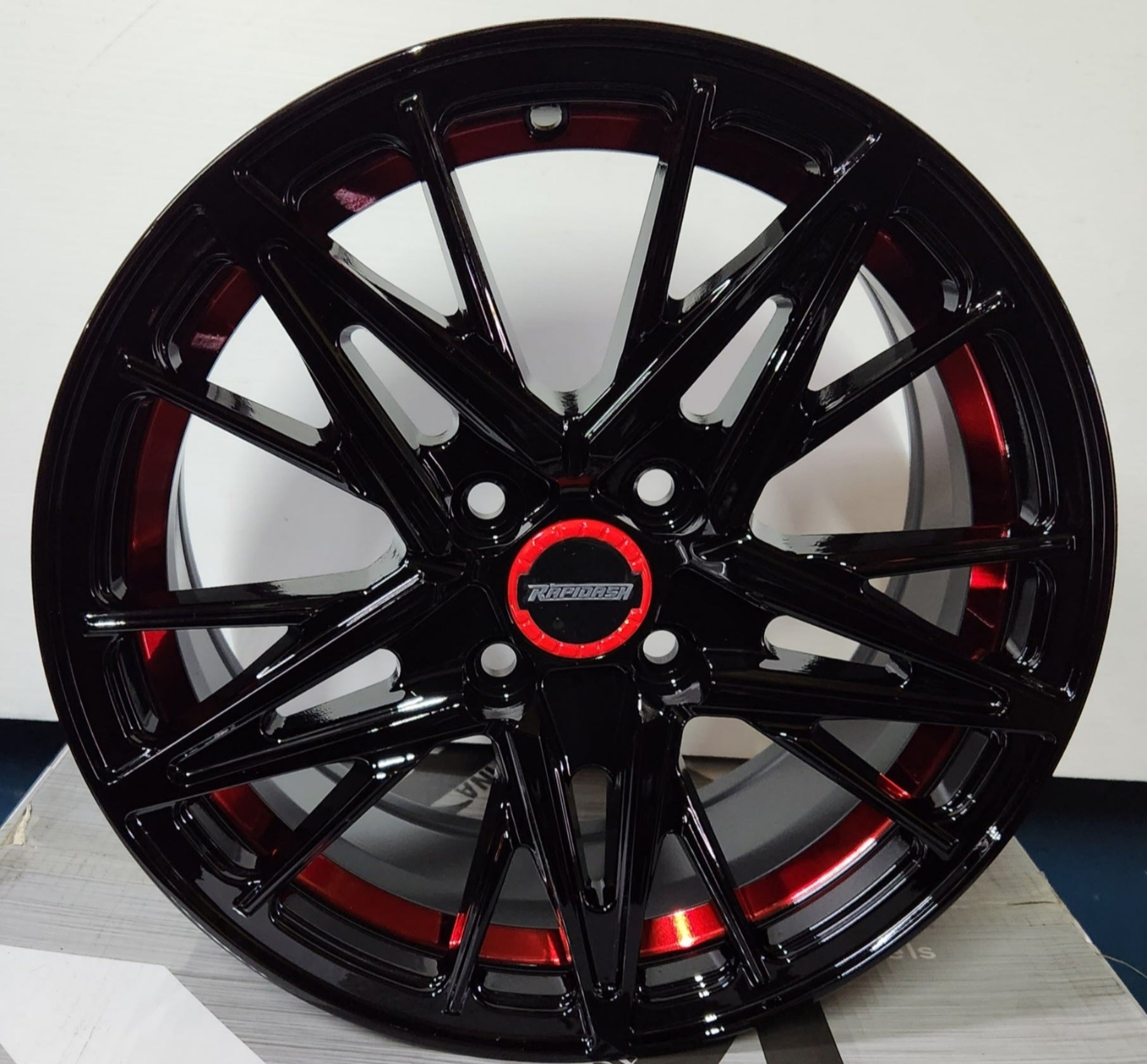 RAPIDASH RD - M105 15X6.5 4X100 PIANO BLACK RED UNDER CUT - Gun Hill Tire House (WTW - WHOLESALE TIRES & WHEELS)
