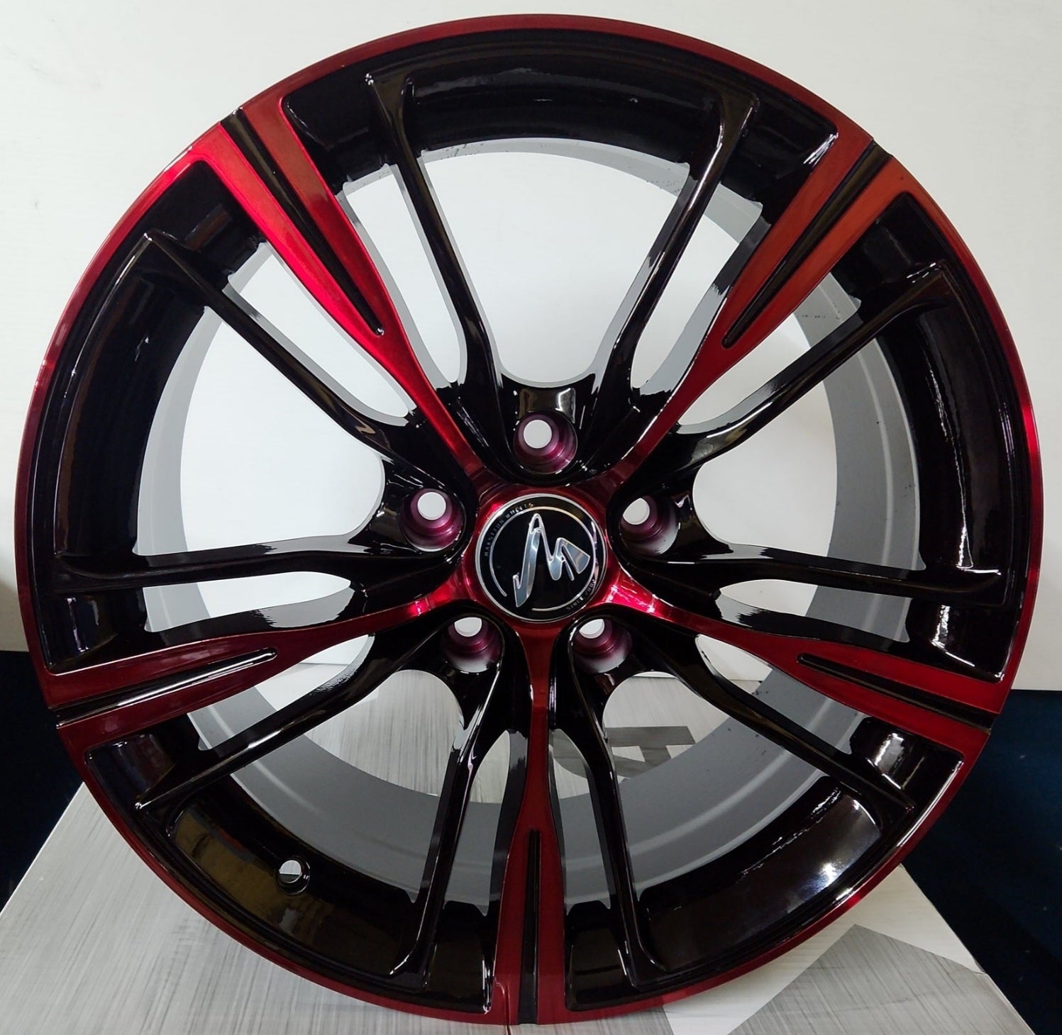 A06 WHEELS 18X8 5X120 GLOSS BLACK RED FACE - Gun Hill Tire House (WTW - WHOLESALE TIRES & WHEELS)