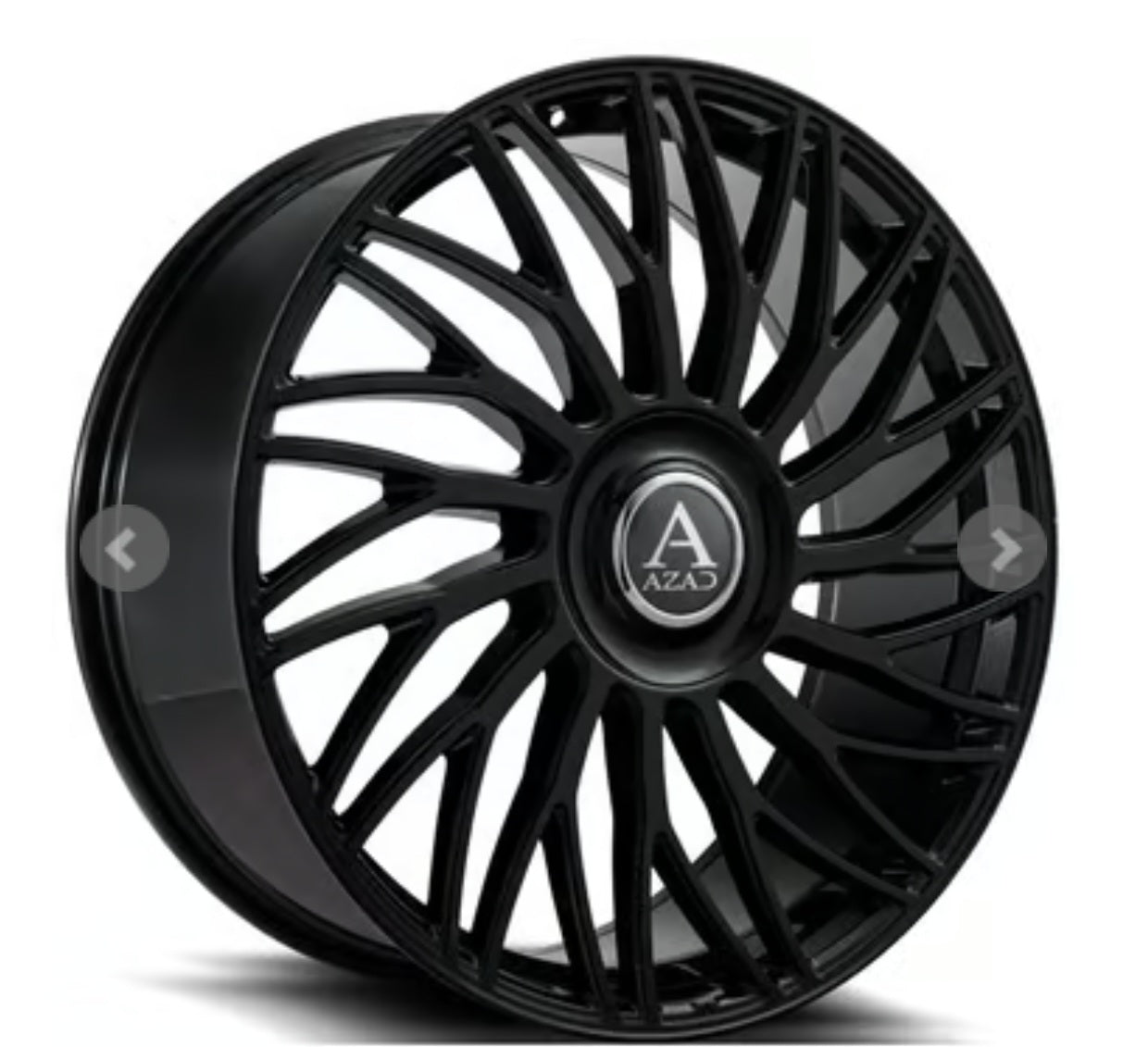 AZAD AZ717 22X9 5X120 - 5X114.3 GLOSS BLACK W FLOATING CAP - Gun Hill Tire House (WTW - WHOLESALE TIRES & WHEELS)