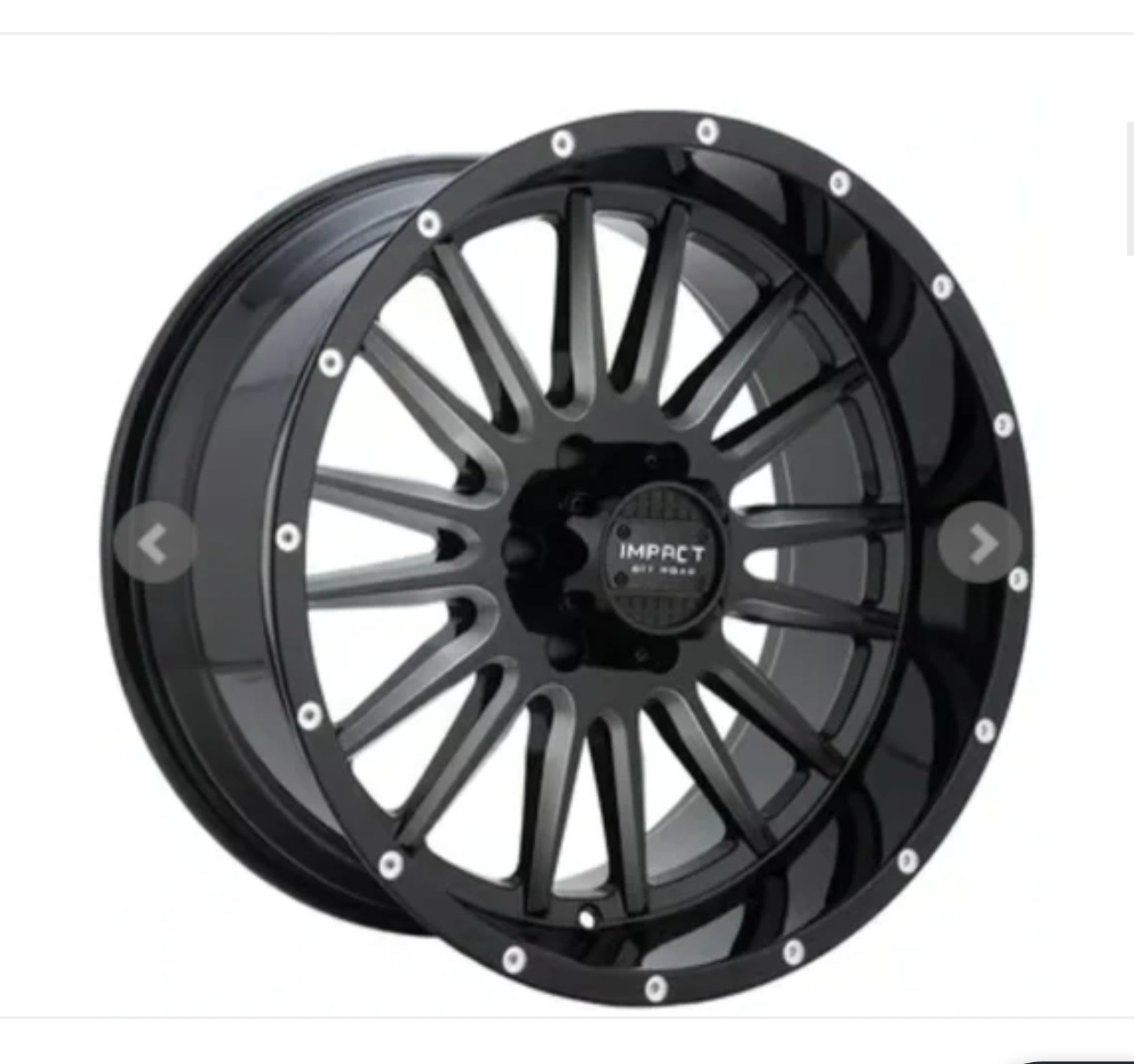 IMPACT OFF ROAD 833 20X10 6X139.7 GLOSS BLACK MILLED WINDOWS - Gun Hill Tire House (WTW - WHOLESALE TIRES & WHEELS)