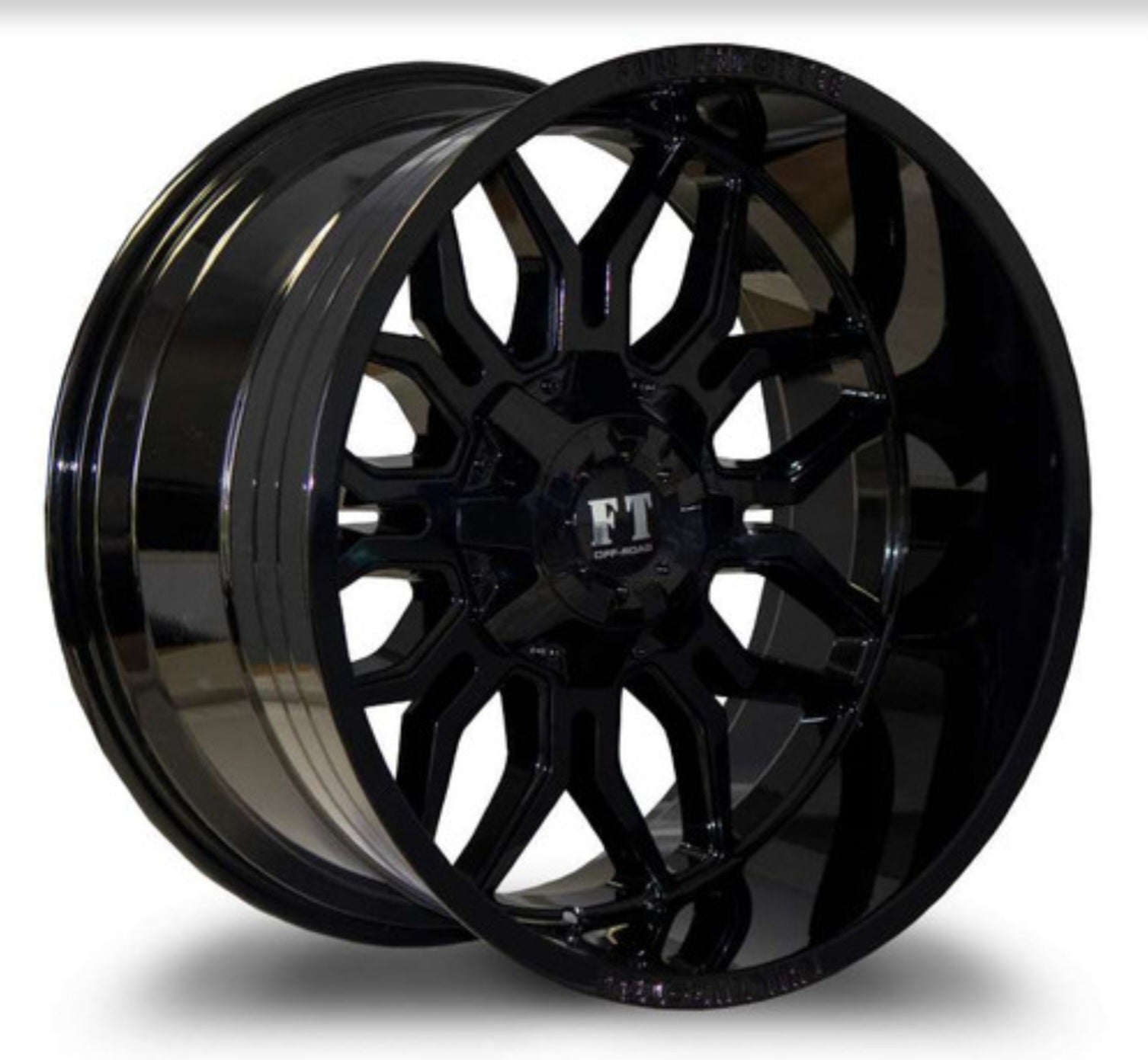FT - 9 FLAWLESS 20x10 8x180 GLOSS BLACK - 24mm 125.7mm - Gun Hill Tire House (WTW - WHOLESALE TIRES & WHEELS)
