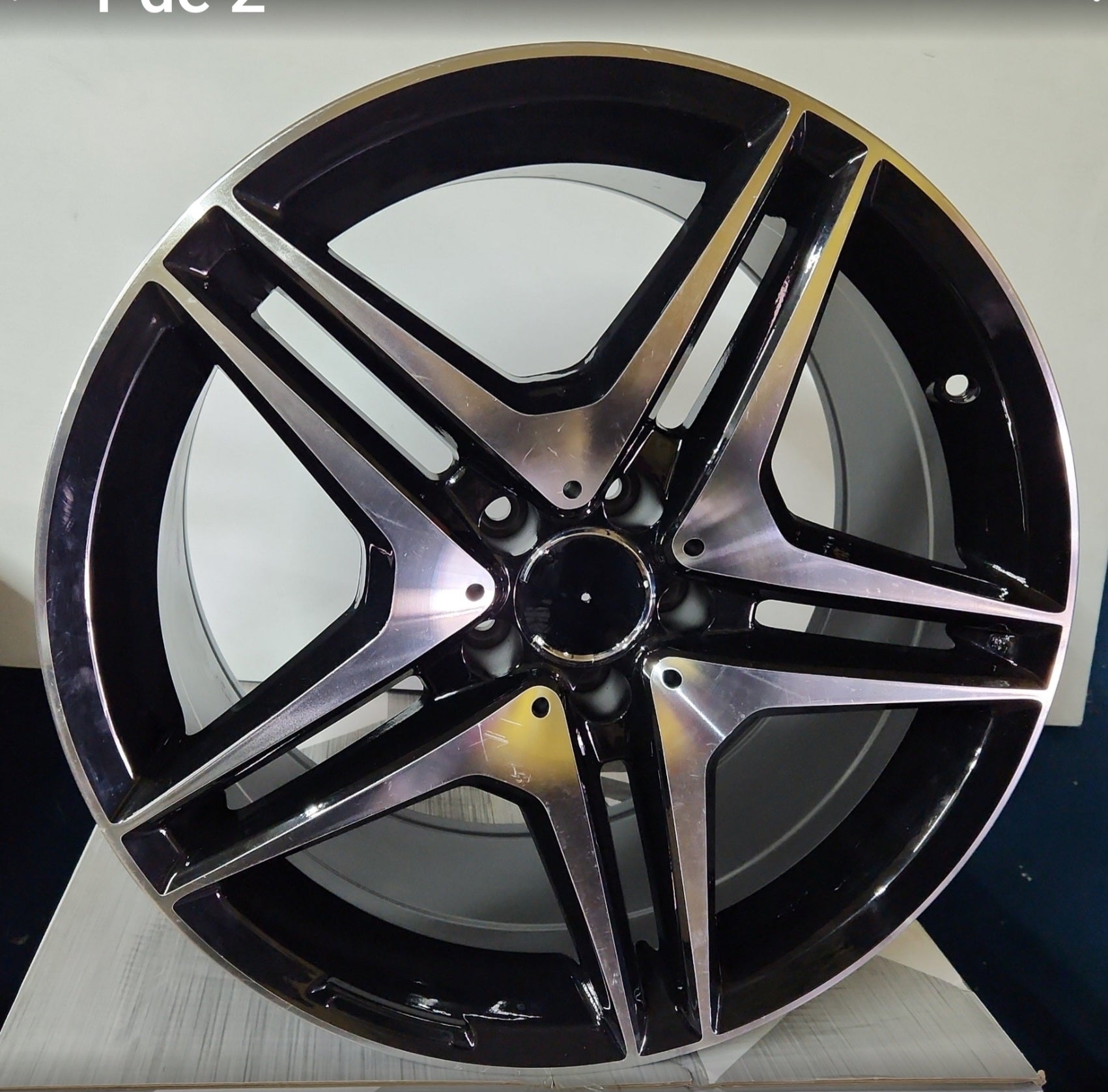 W828 WHEELS 18X8 5X112 BLACK MACHINE FACE - Gun Hill Tire House (WTW - WHOLESALE TIRES & WHEELS)