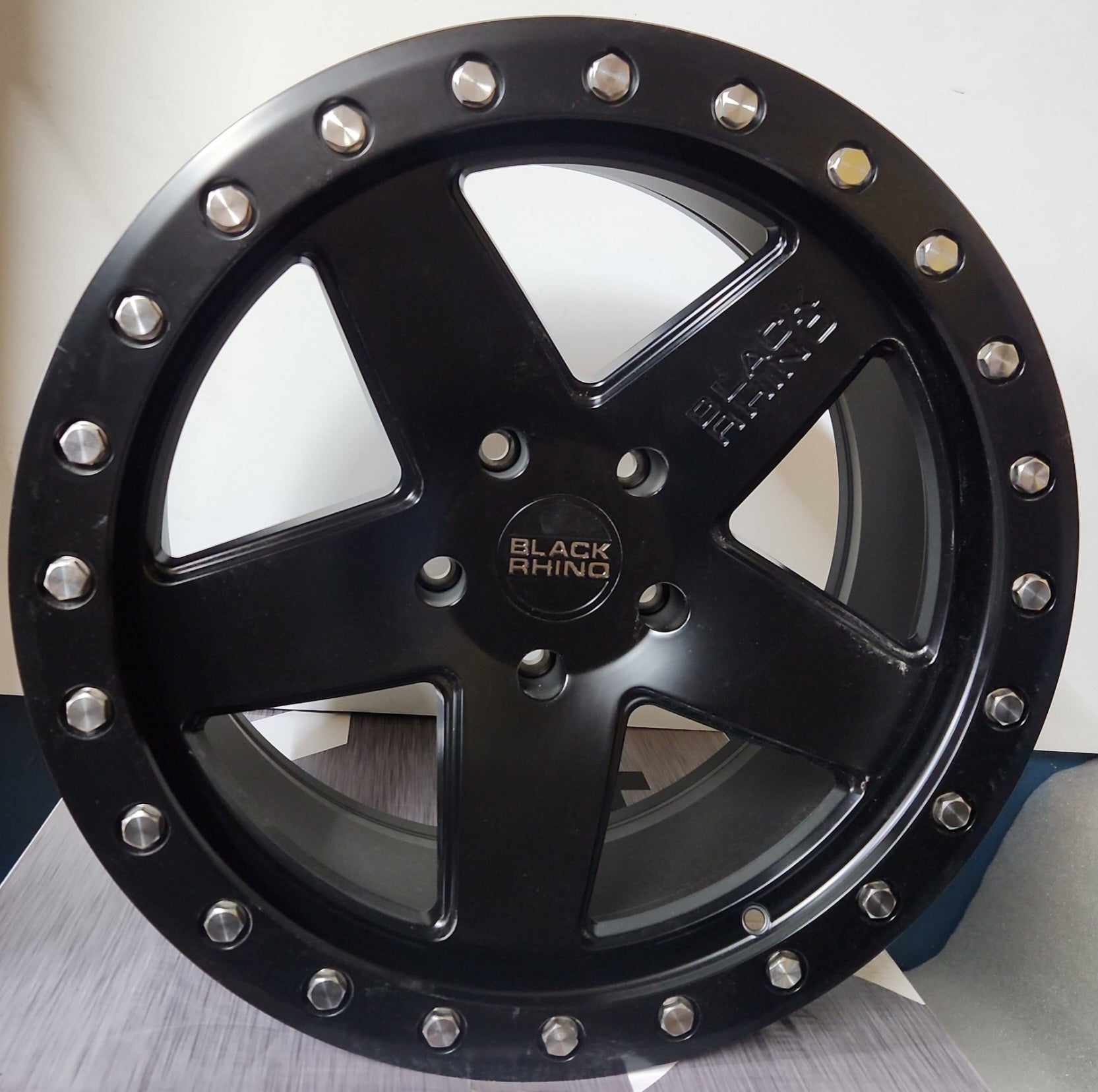 BLACK RHINO CRL005 20x9.5 5x139.7 MATTE BLACK W SILVER BOLD - Gun Hill Tire House (WTW - WHOLESALE TIRES & WHEELS)