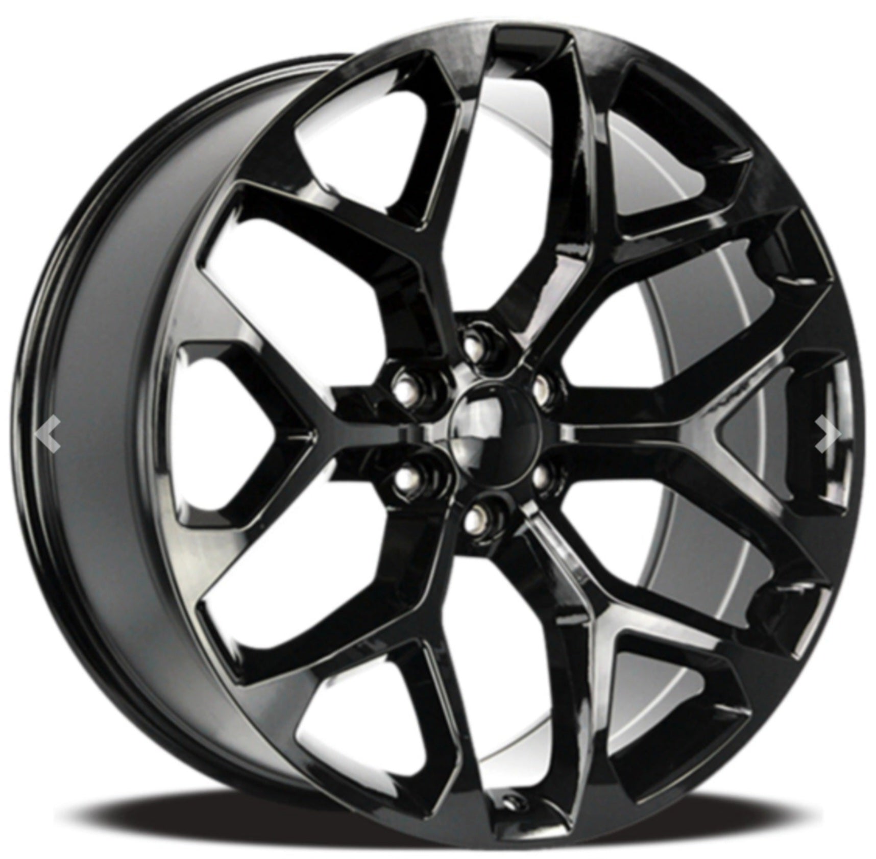 SNOW FLAKE - 348N CHEVY 22X9 6X132 PIANO BLACK - Gun Hill Tire House (WTW - WHOLESALE TIRES & WHEELS)