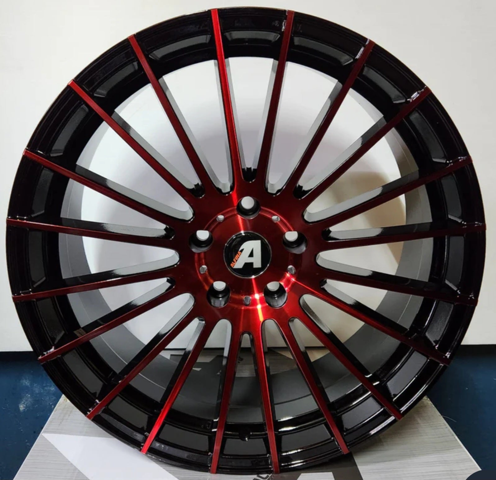 ALFINA AF305 20X8.5 5X120 GLOSS BLACK MACHINED RED TINT - Gun Hill Tire House (WTW - WHOLESALE TIRES & WHEELS)