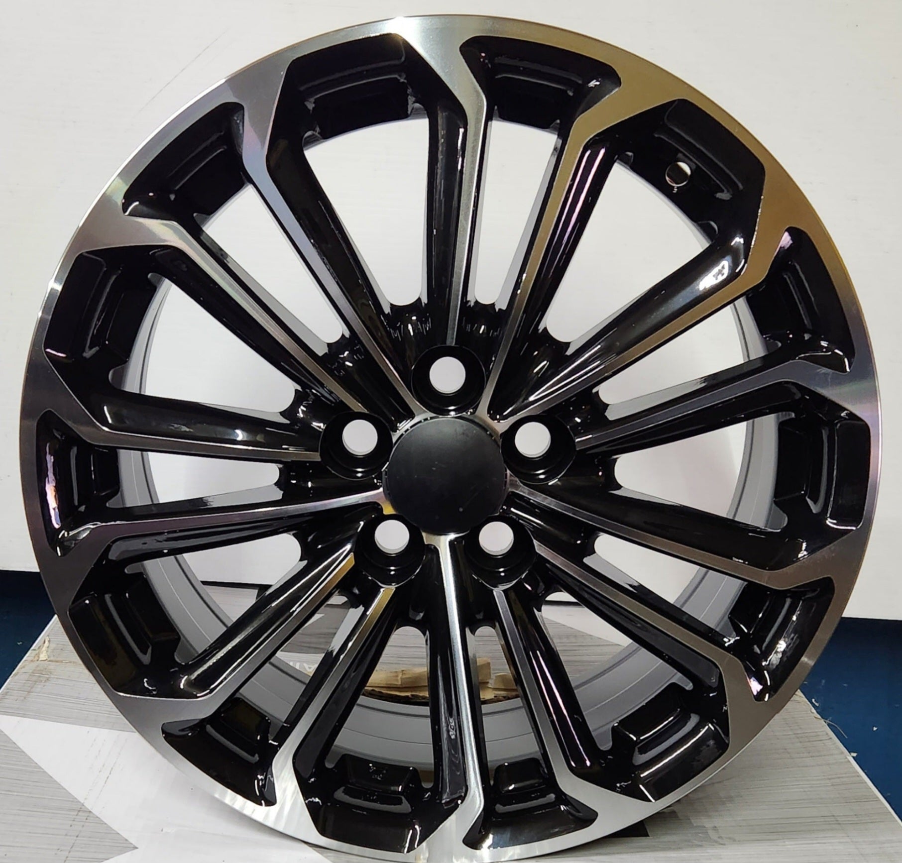 W221 17x7.7 5x100 BLACK MACHINED FACE - Gun Hill Tire House (WTW - WHOLESALE TIRES & WHEELS)