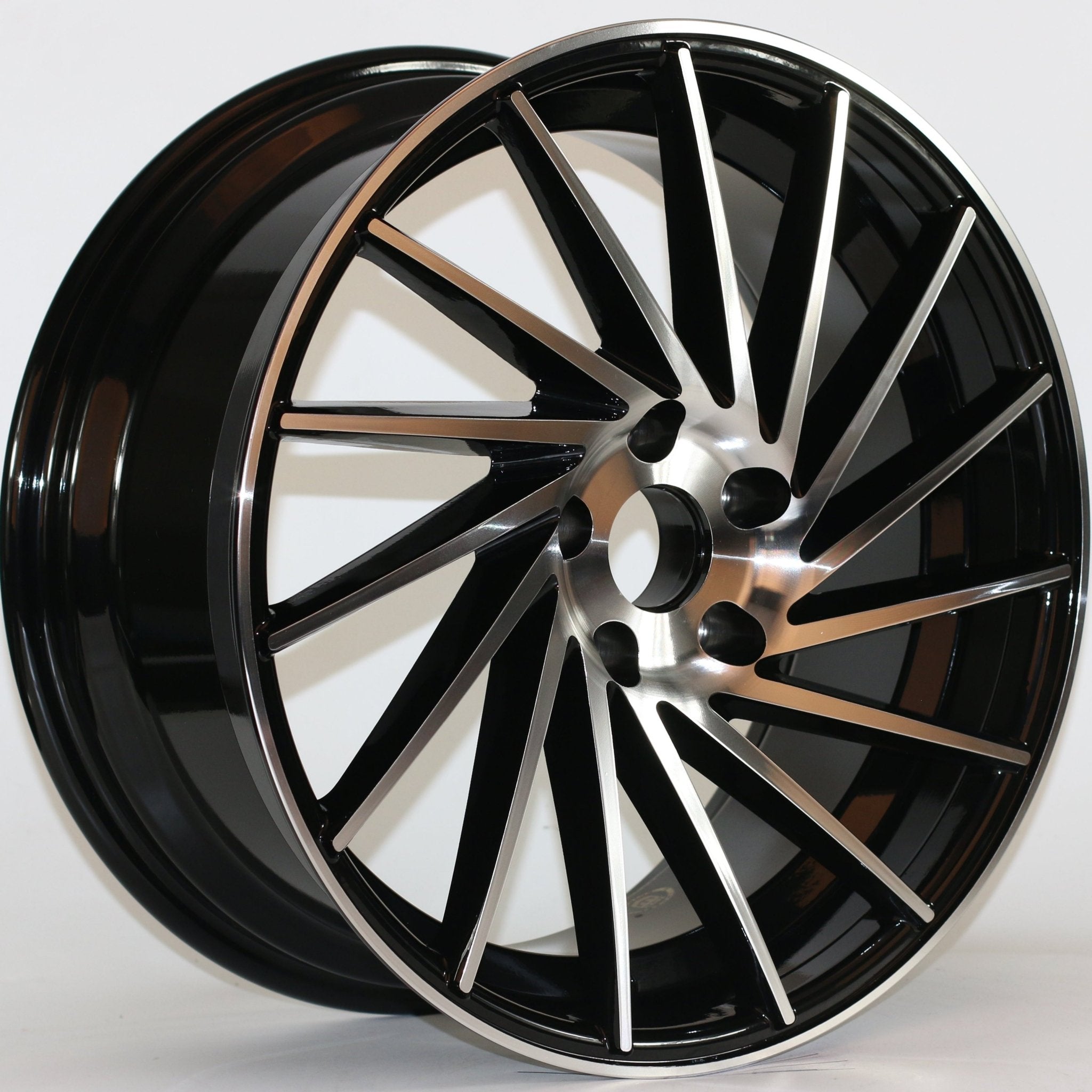 W020 Black Machined Face 18x8.0 ET35 5x114.3 CB73.1 IV - 1179 - Gun Hill Tire House (WTW - WHOLESALE TIRES & WHEELS)
