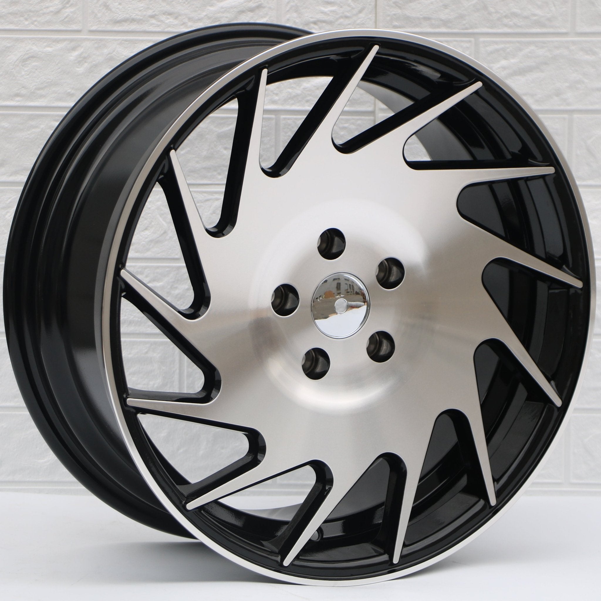 W022 IV - 1229 Black Machined Face 18x8.5 ET35 5x114.3 CB73.1 iv - 1229 - Gun Hill Tire House (WTW - WHOLESALE TIRES & WHEELS)
