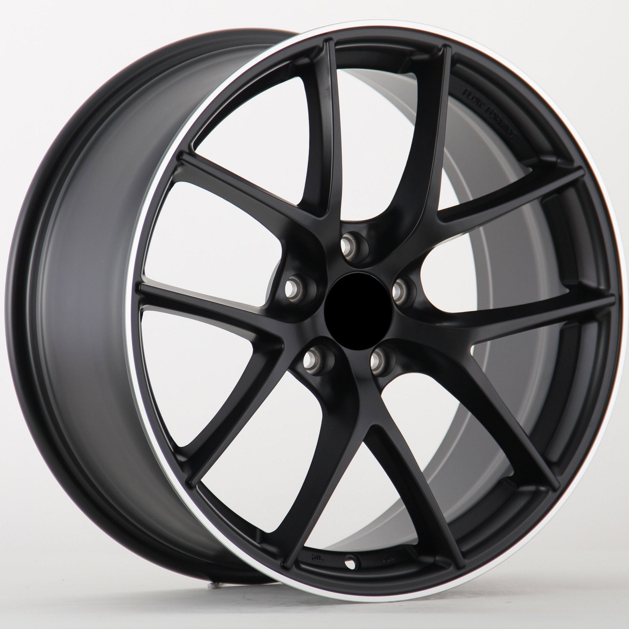 W054 889 Satin Black Machined Lip 19x9.5 ET38 5x114.3 CB73.1 - Gun Hill Tire House (WTW - WHOLESALE TIRES & WHEELS)