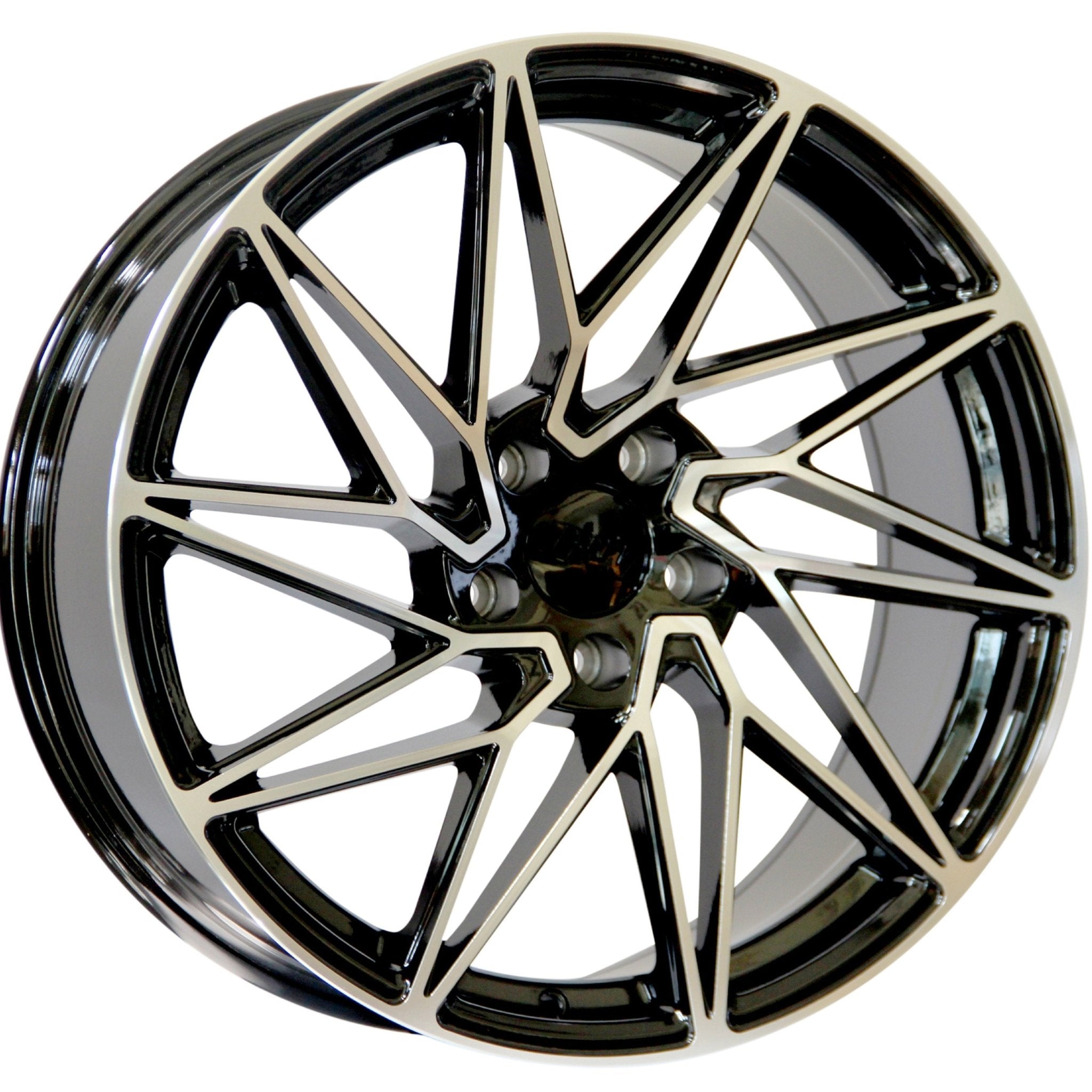 W1300 XH284 Black Machined Face 19x9.5 Et35 5x114.3 CB73.1 - Gun Hill Tire House (WTW - WHOLESALE TIRES & WHEELS)