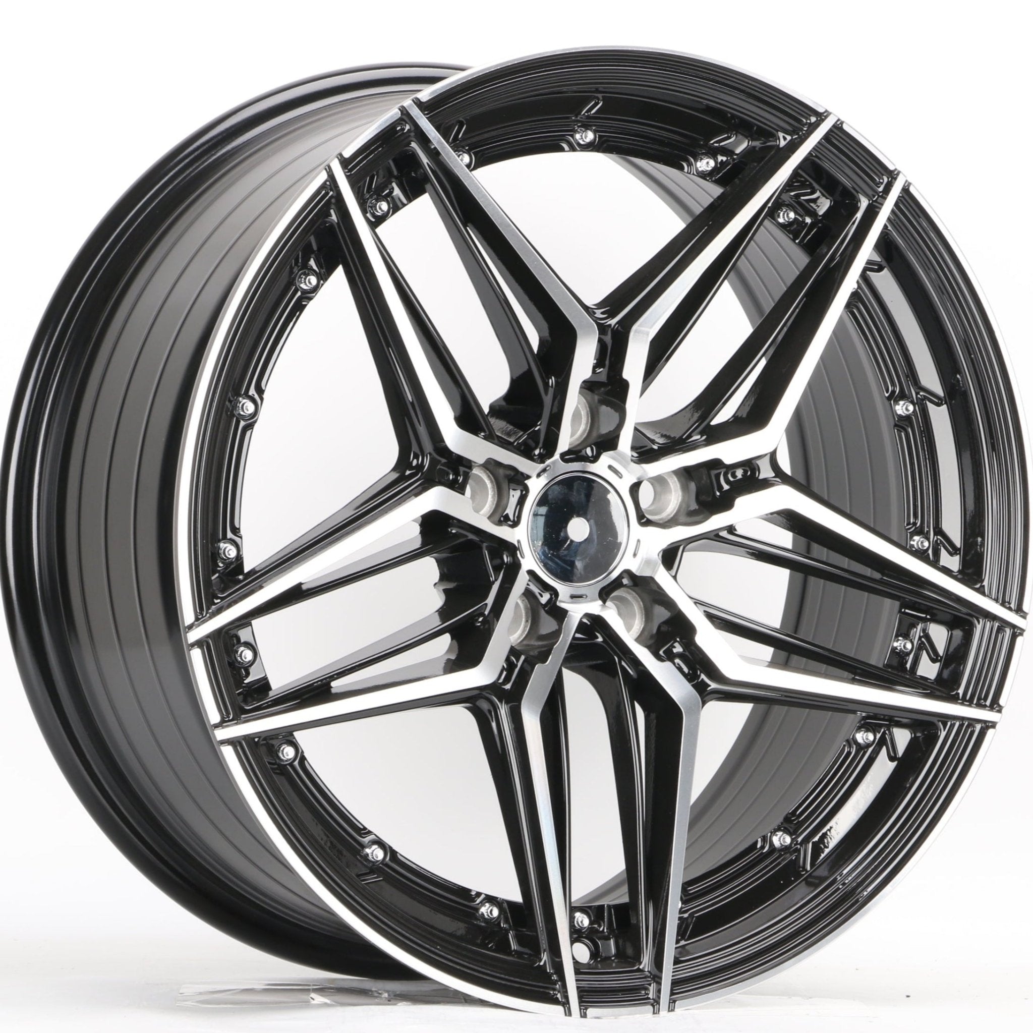 W1515 IVF - 007 Black Machined Face 19x8.5 ET35 5x114.3 CB73.1 - Gun Hill Tire House (WTW - WHOLESALE TIRES & WHEELS)