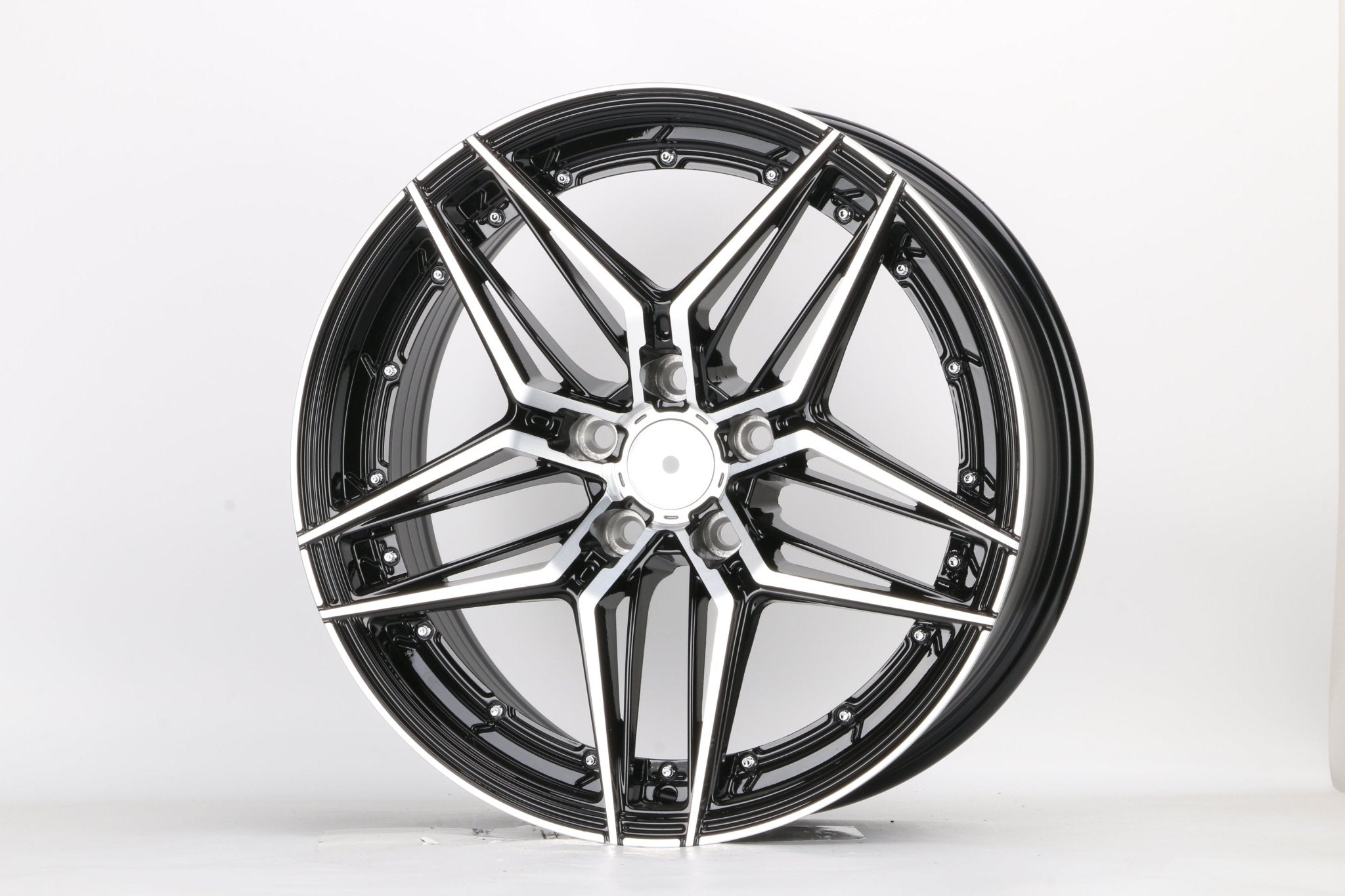 W1515 IVF - 007 Black Machined Face 19x8.5 ET35 5x114.3 CB73.1 - Gun Hill Tire House (WTW - WHOLESALE TIRES & WHEELS)