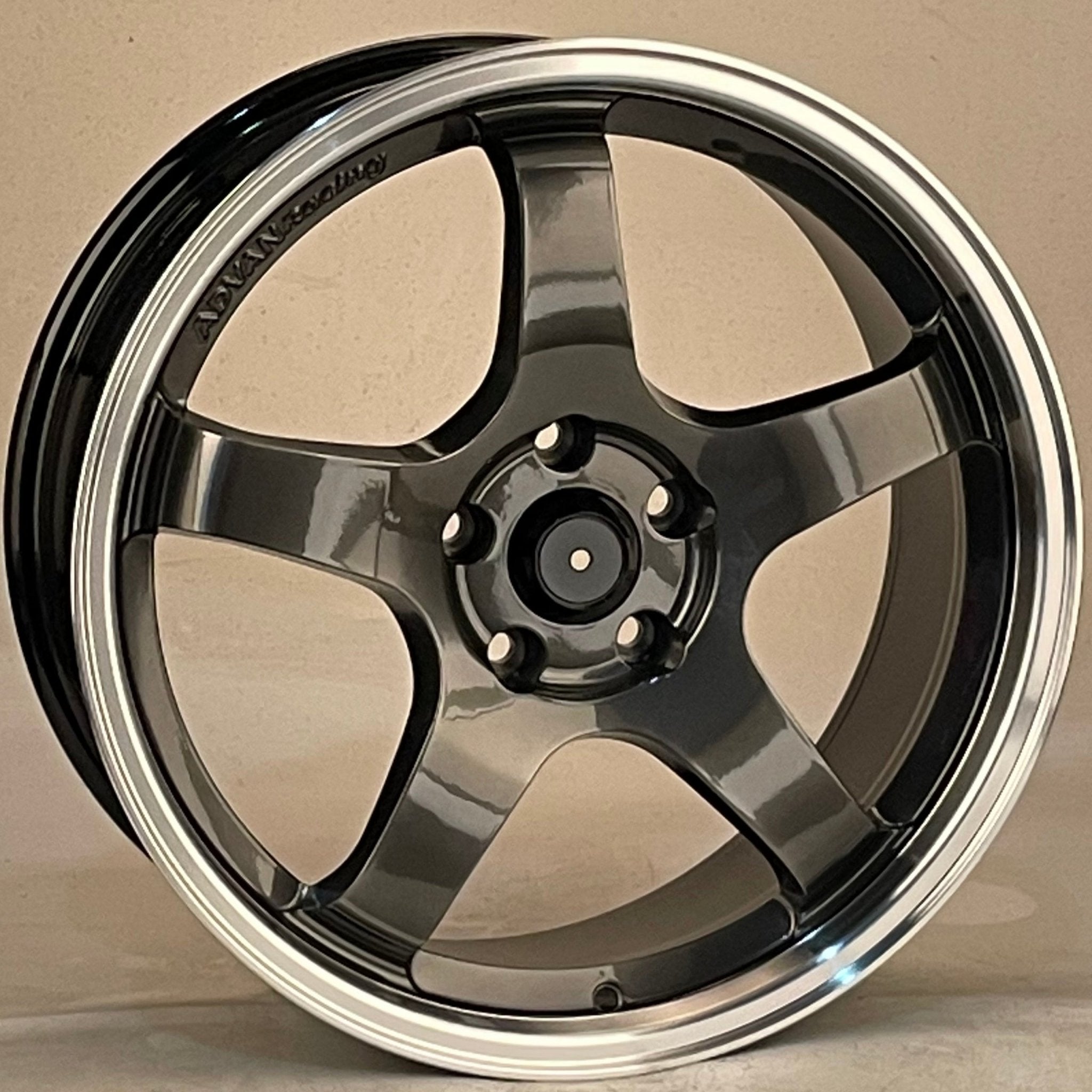 W1547 IVF - 698 Hyper Black Machined Lip 19x8.5 ET35 5x114.3 CB73.1 - Gun Hill Tire House (WTW - WHOLESALE TIRES & WHEELS)