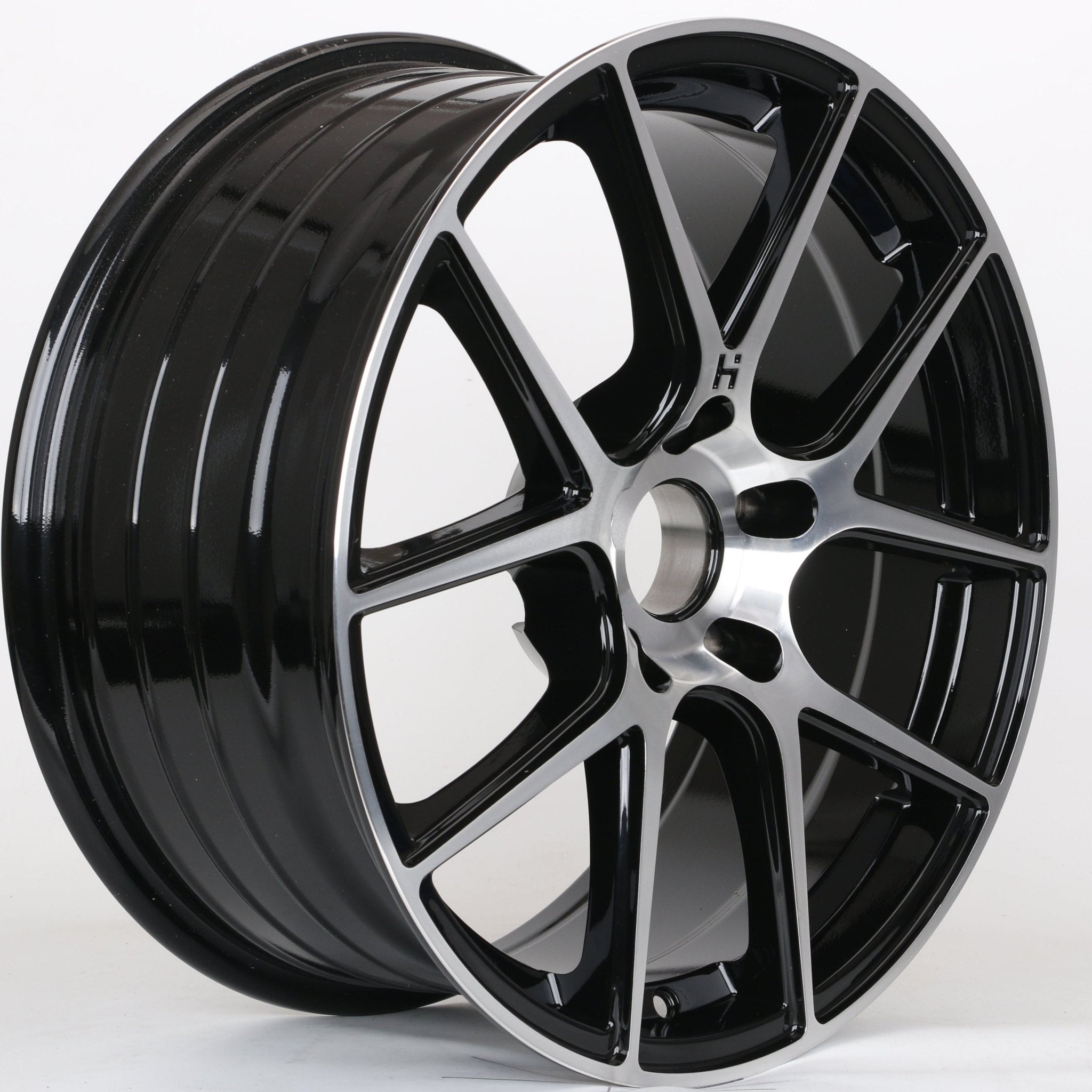 W1554 KB101 Black Machined Face 18x8.0 ET38 5x100 CB73.1 - Gun Hill Tire House (WTW - WHOLESALE TIRES & WHEELS)