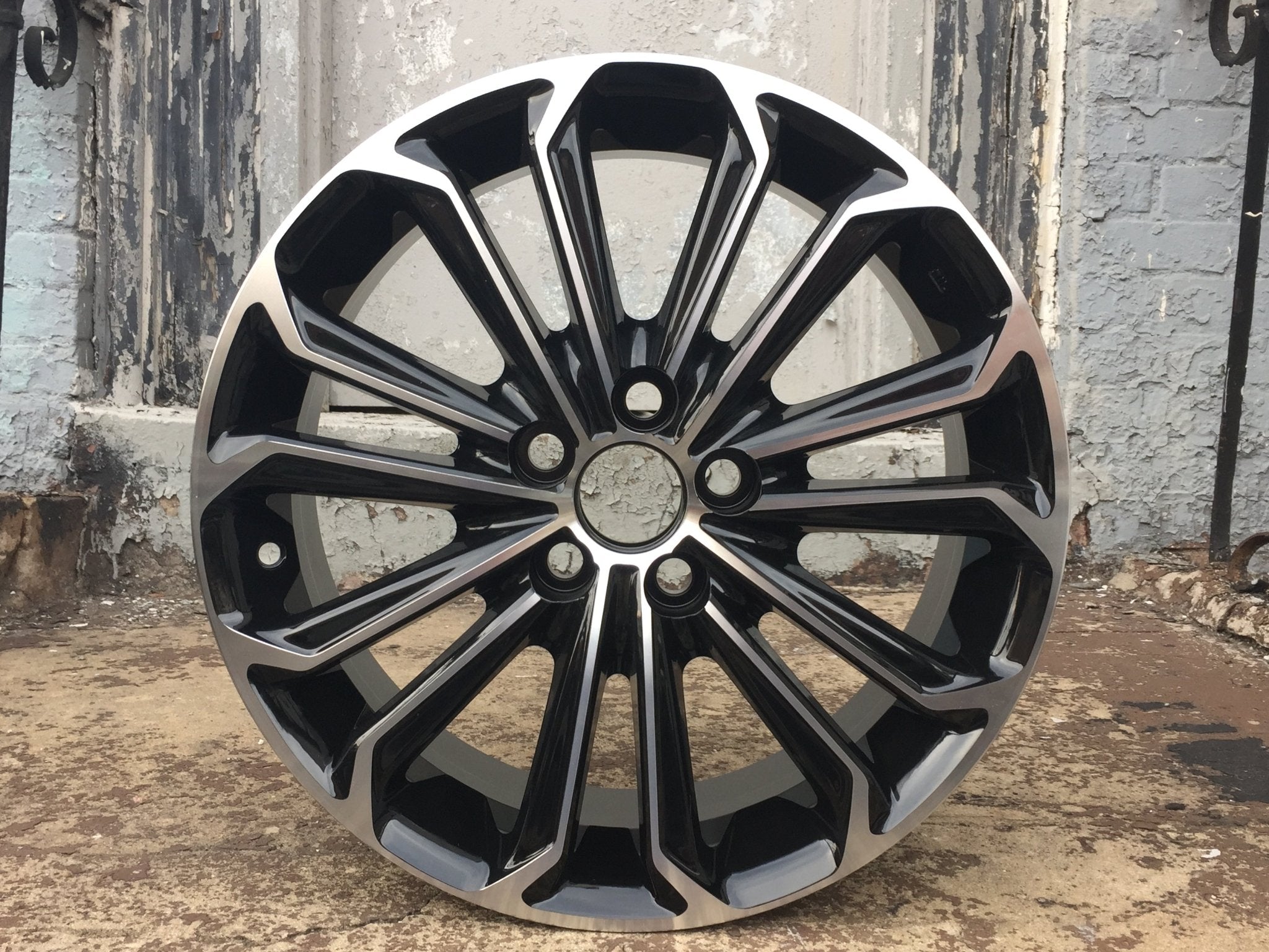 W221 1468 Black Machined Face 17x7.0 ET39 5x100 CB54.1 <<1:1>> - Gun Hill Tire House (WTW - WHOLESALE TIRES & WHEELS)