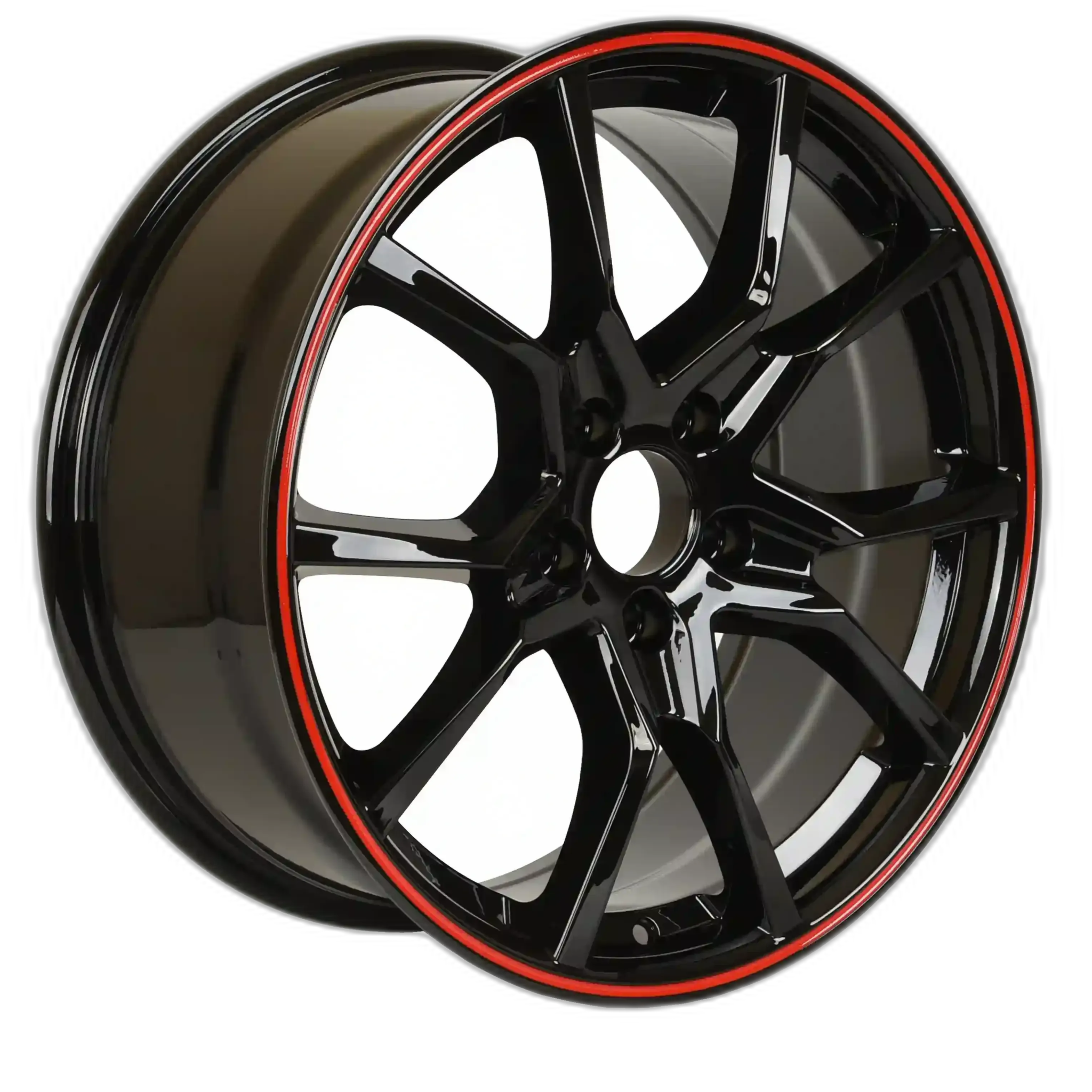 W314 18x8.0 5x114.3 BLACK WITH RED LIP - Gun Hill Tire House (WTW - WHOLESALE TIRES & WHEELS)
