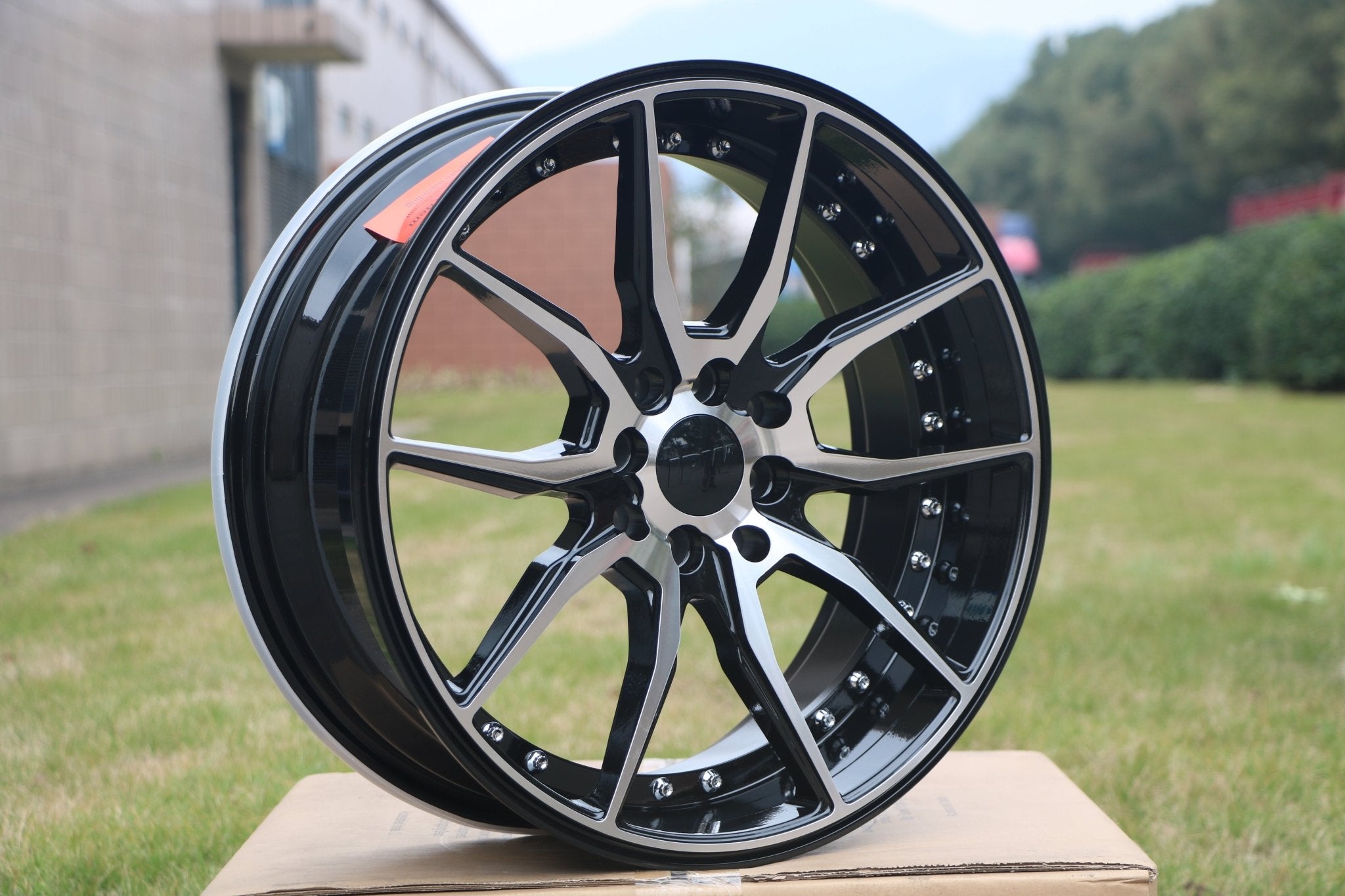W512 Black Machined Face Silver Rivet 20x9.5 ET35 x5120 CB 72.56 - Gun Hill Tire House (WTW - WHOLESALE TIRES & WHEELS)