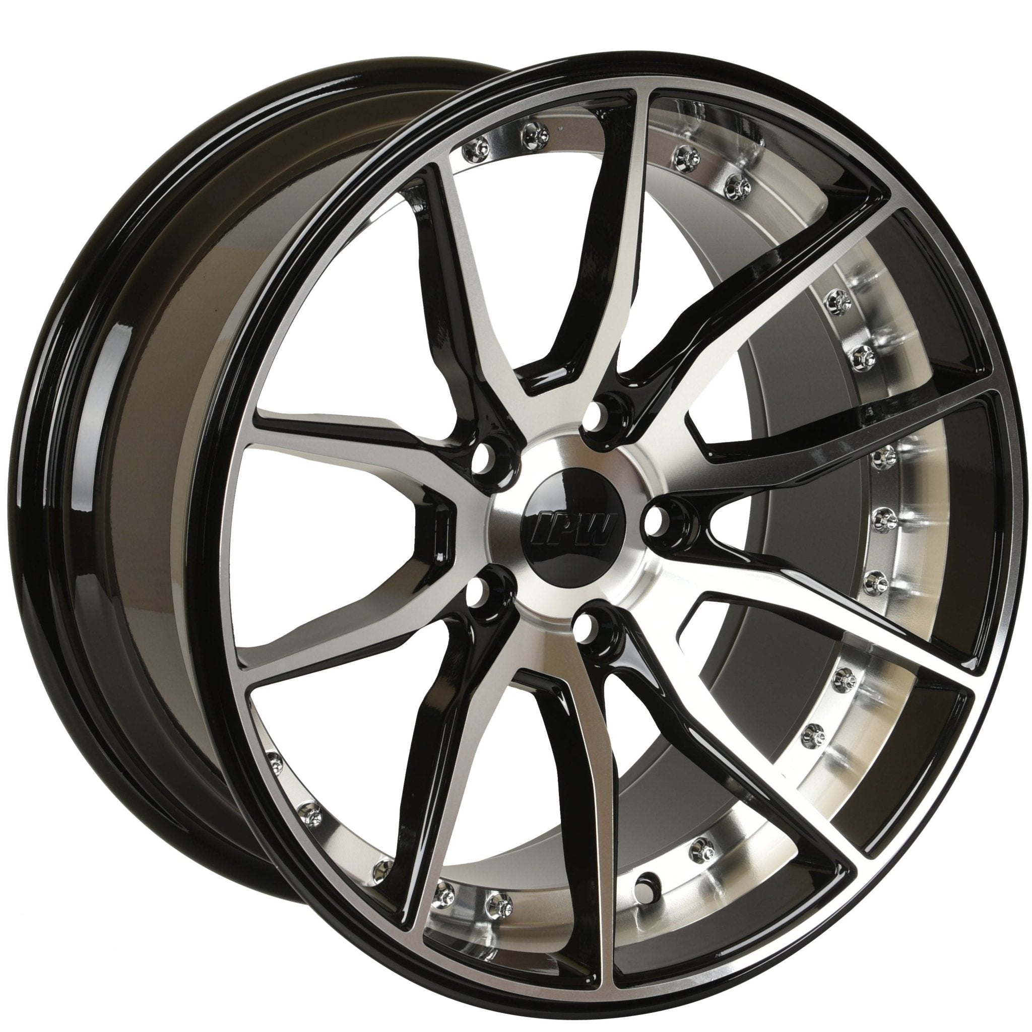 W512 Black Mchined Face 17x7.0 ET35 5x100/114.3 CB73.1 - Gun Hill Tire House (WTW - WHOLESALE TIRES & WHEELS)