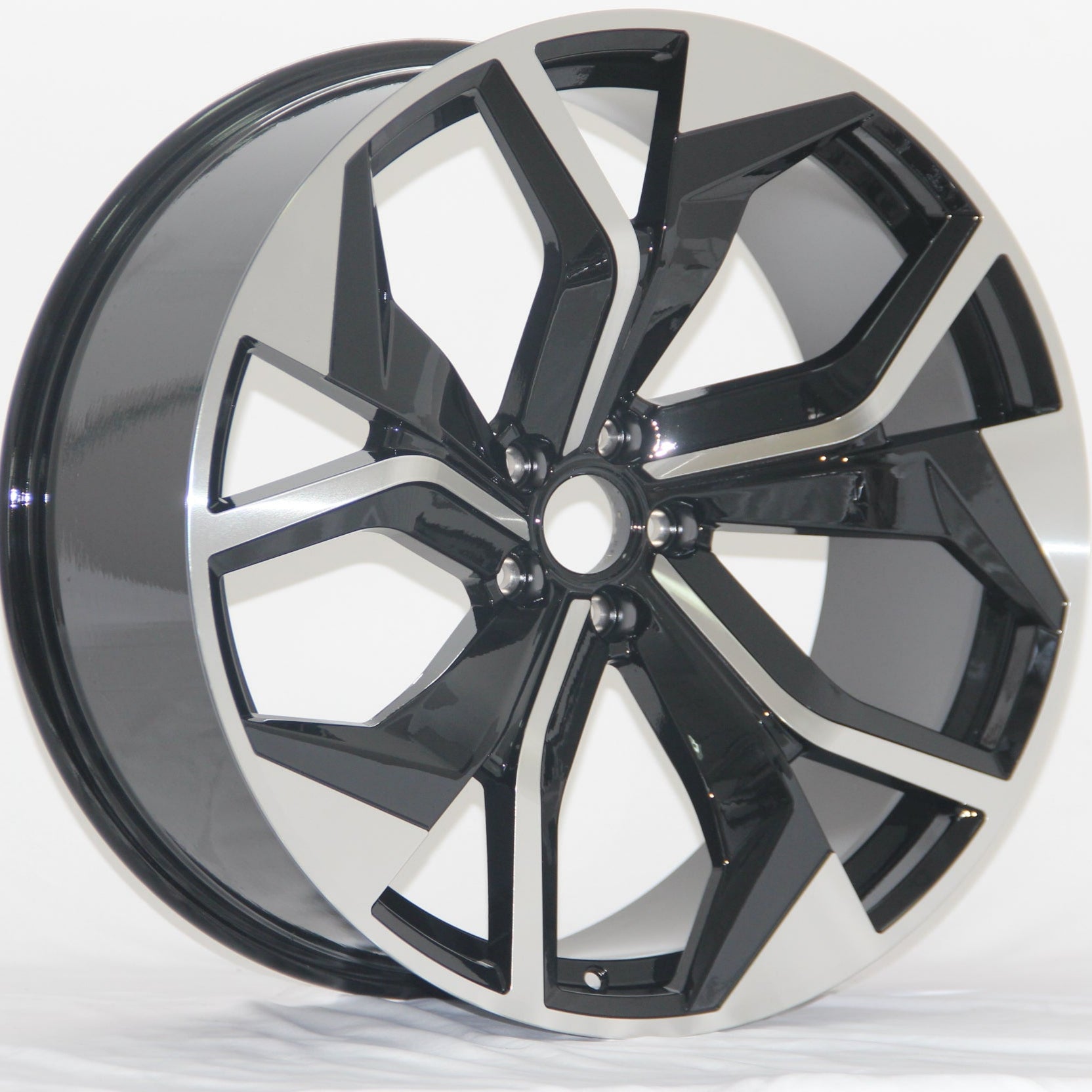 W616 IVF - 3059 Black Machined Face 22x9.5 ET30 5x112 CB66.5 - Gun Hill Tire House (WTW - WHOLESALE TIRES & WHEELS)