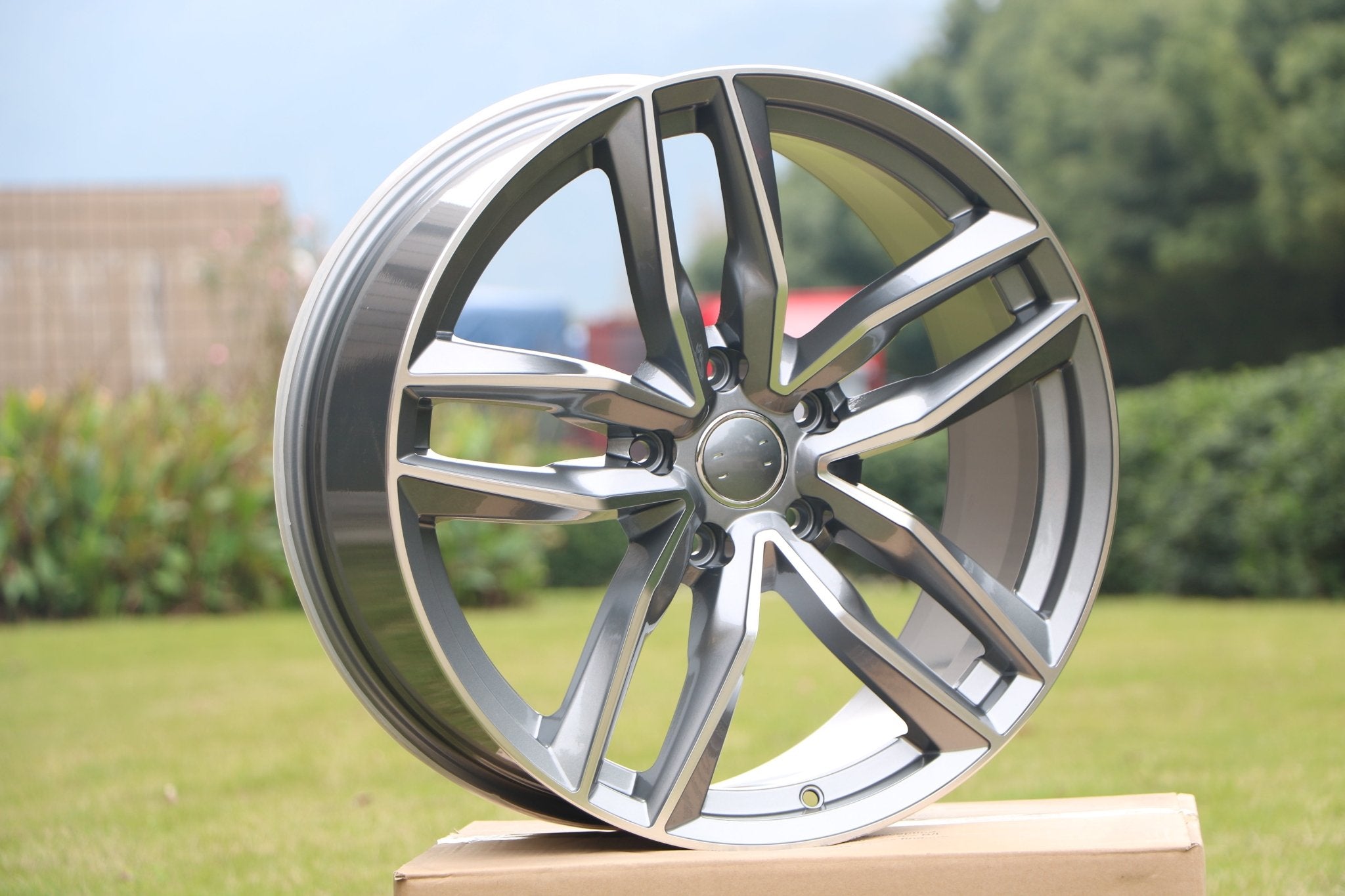 W627 Gunmetal Machined Face 22x9.0 ET50 5x130 CB71.5 1126 47lbs - Gun Hill Tire House (WTW - WHOLESALE TIRES & WHEELS)