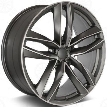 W627 Gunmetal Machined Face 17x7.5 ET35 5x112 CB66.56 wcc 69mm 1126 - Gun Hill Tire House (WTW - WHOLESALE TIRES & WHEELS)