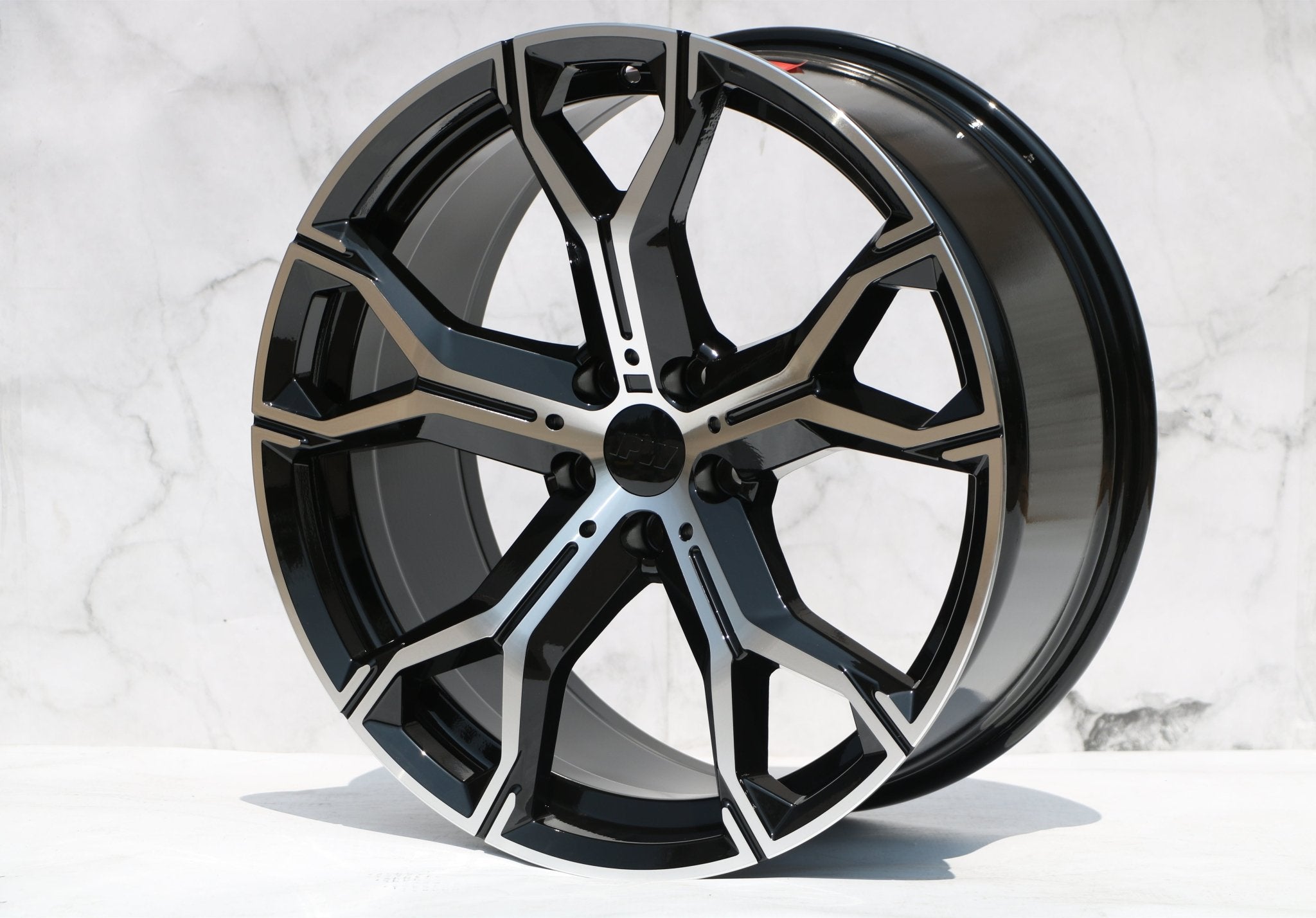 W702 D1538 Black Machined Face 22x9.5 ET37 5x120 CB74.1 - Gun Hill Tire House (WTW - WHOLESALE TIRES & WHEELS)