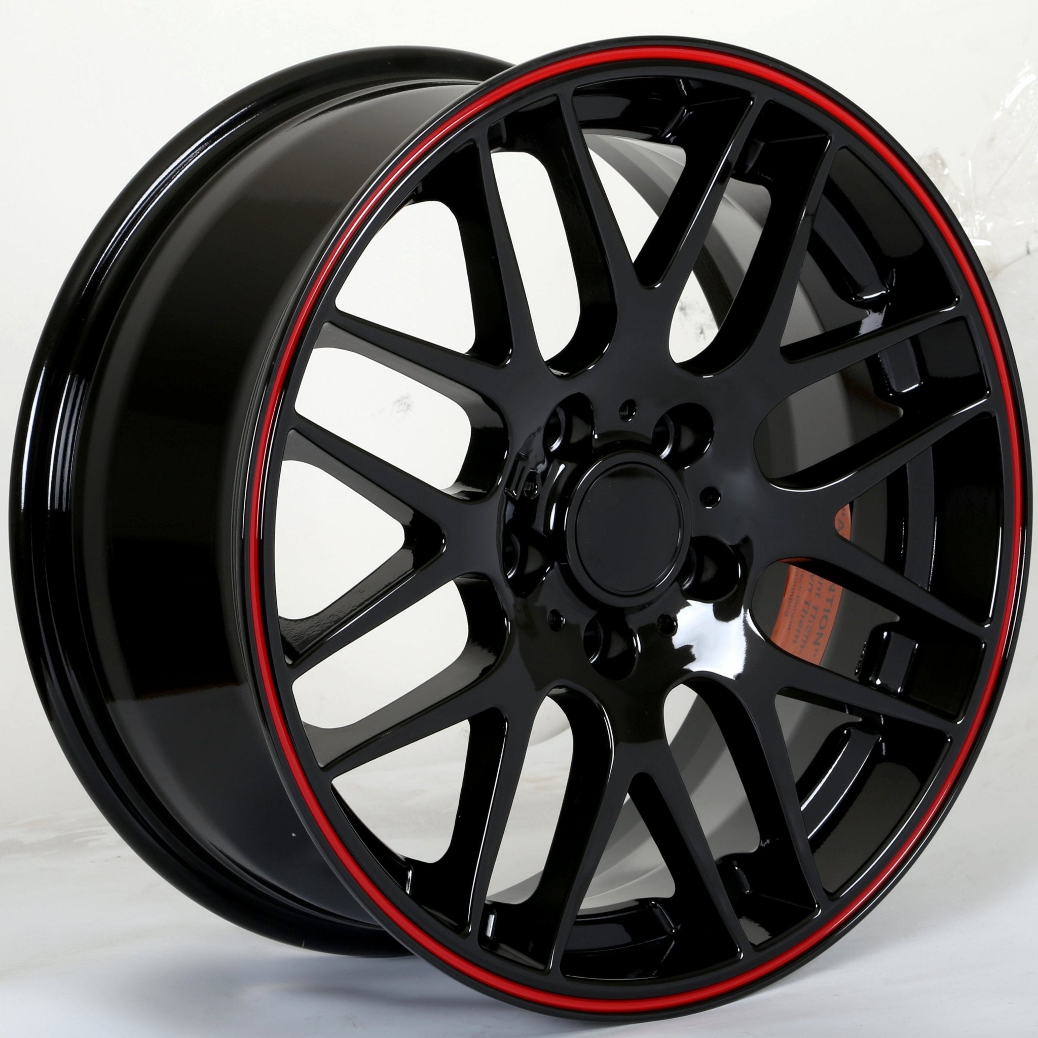 W703 - Black Red Lip 19*9.5 ET35 5*120 CB72.6 - Gun Hill Tire House (WTW - WHOLESALE TIRES & WHEELS)