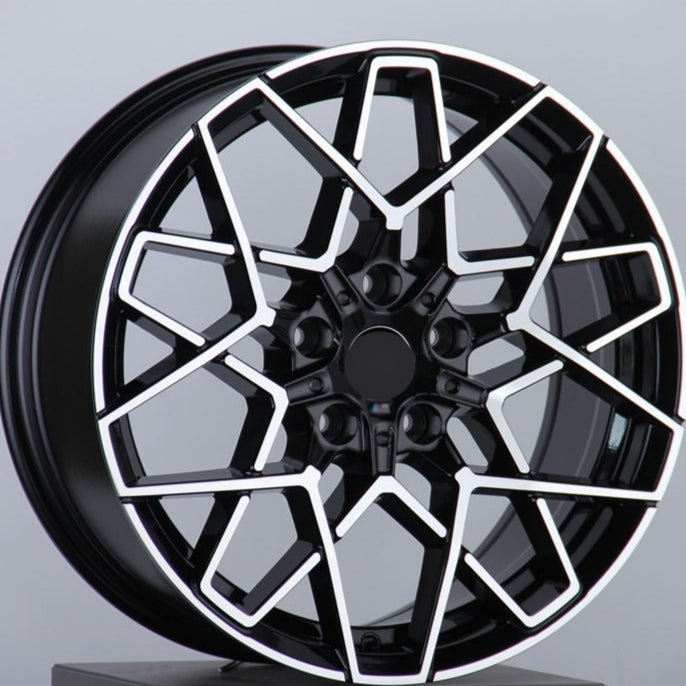 W736 - 1 775B Black Machined Face 19x9.0 ET38 5x112 CB66.6 - Gun Hill Tire House (WTW - WHOLESALE TIRES & WHEELS)