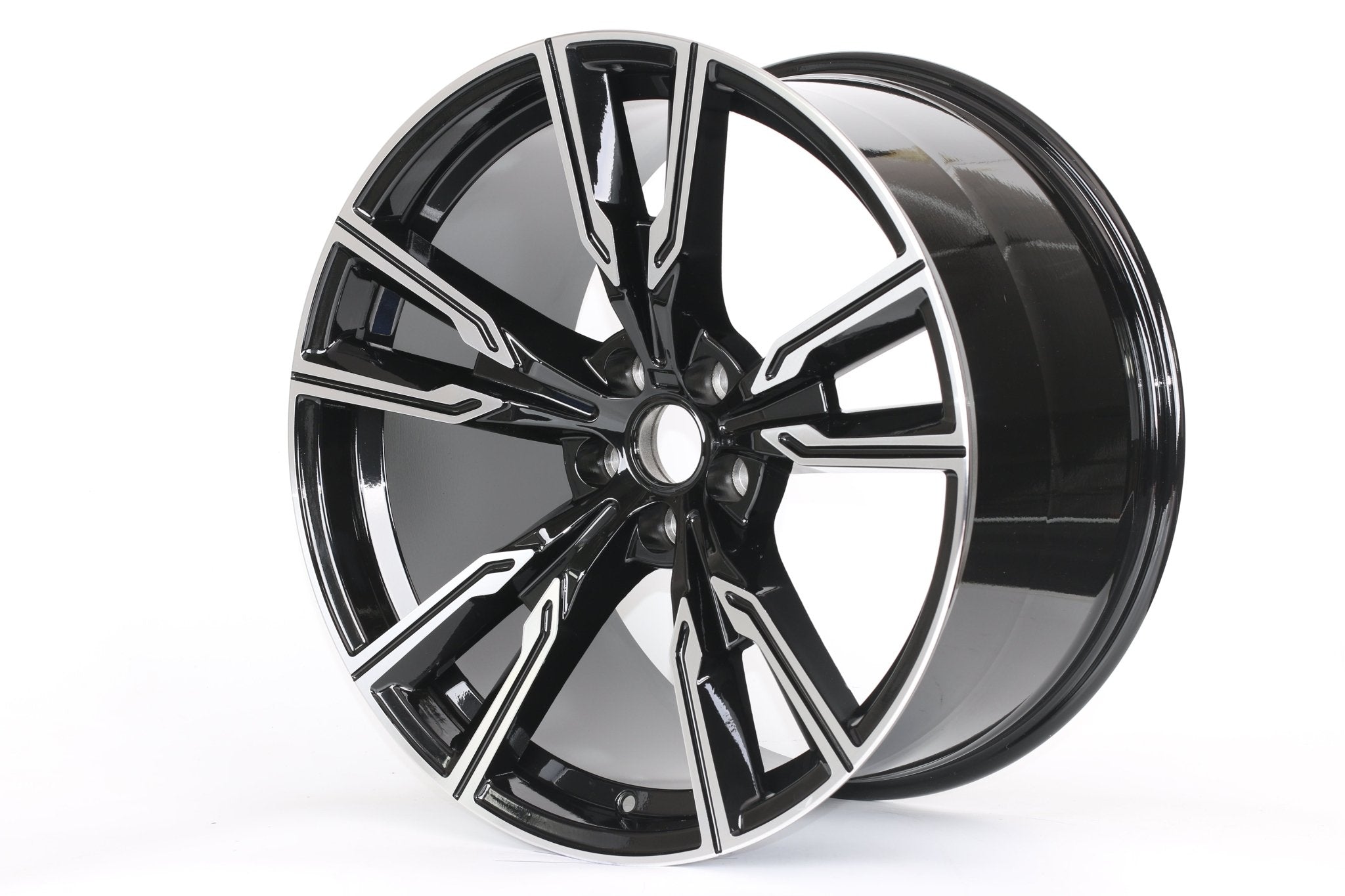 W743 7113 Black Machined Face 22x9.5 ET40 5x120 CB74.1 - Gun Hill Tire House (WTW - WHOLESALE TIRES & WHEELS)