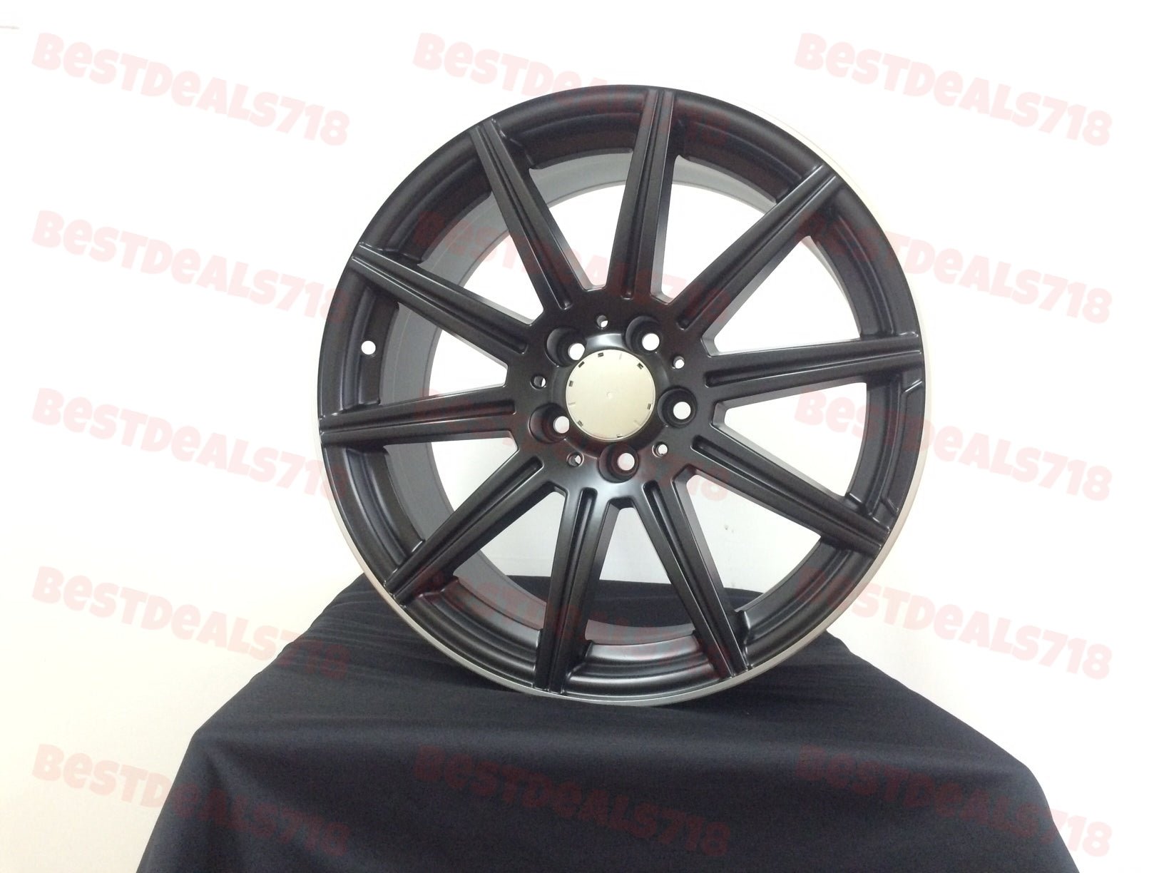 W806 Satin Black Machined Lip 19*9.5 ET35 5*112 CB66.6 - Gun Hill Tire House (WTW - WHOLESALE TIRES & WHEELS)