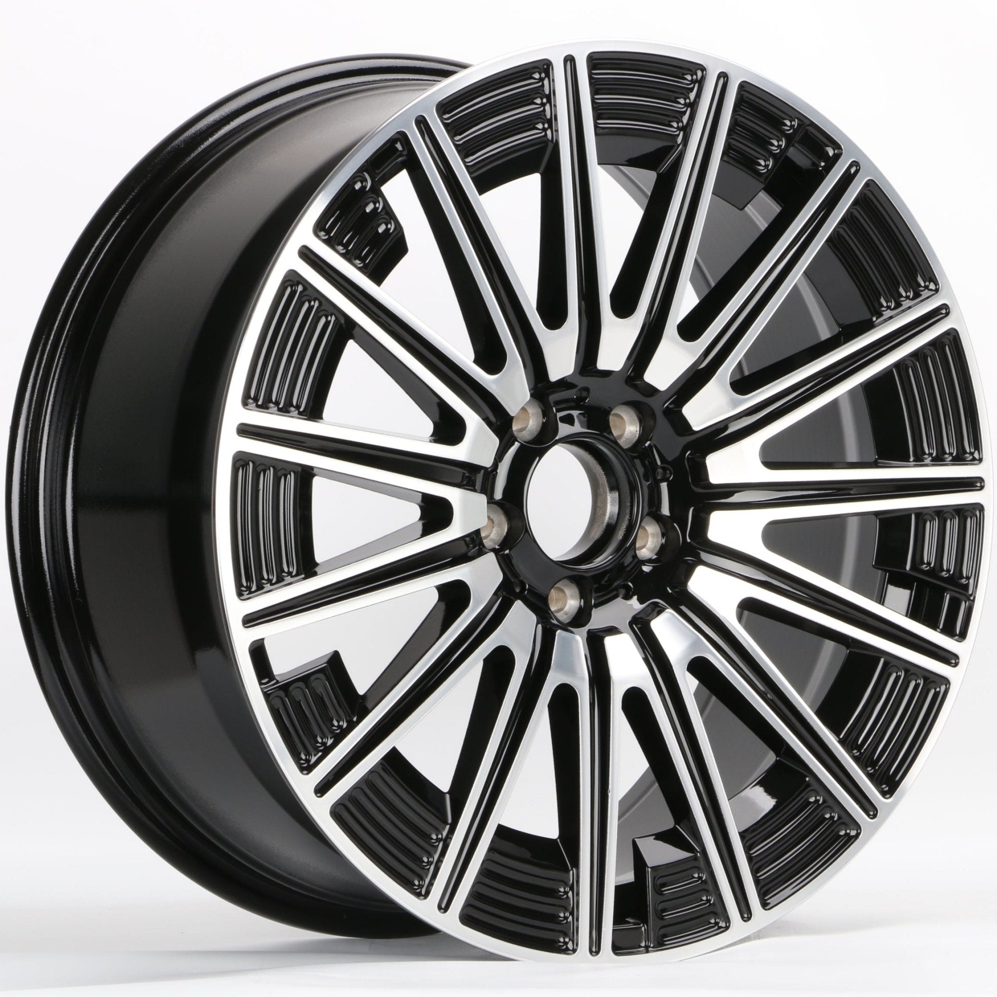 W819 IVF - 3176 Black Machined Face 19x8.5 ET36 5x112 CB66.5 - Gun Hill Tire House (WTW - WHOLESALE TIRES & WHEELS)